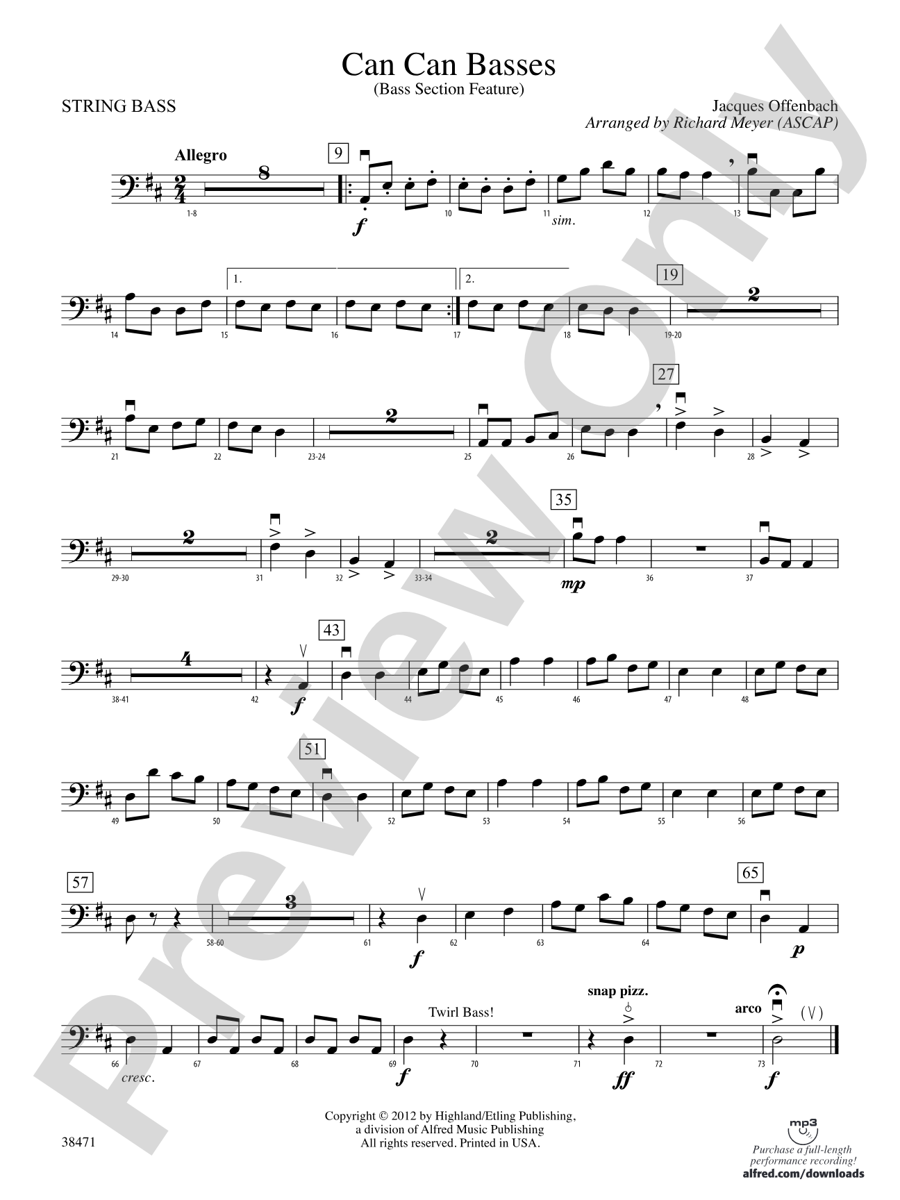 Can Can Basses: String Bass