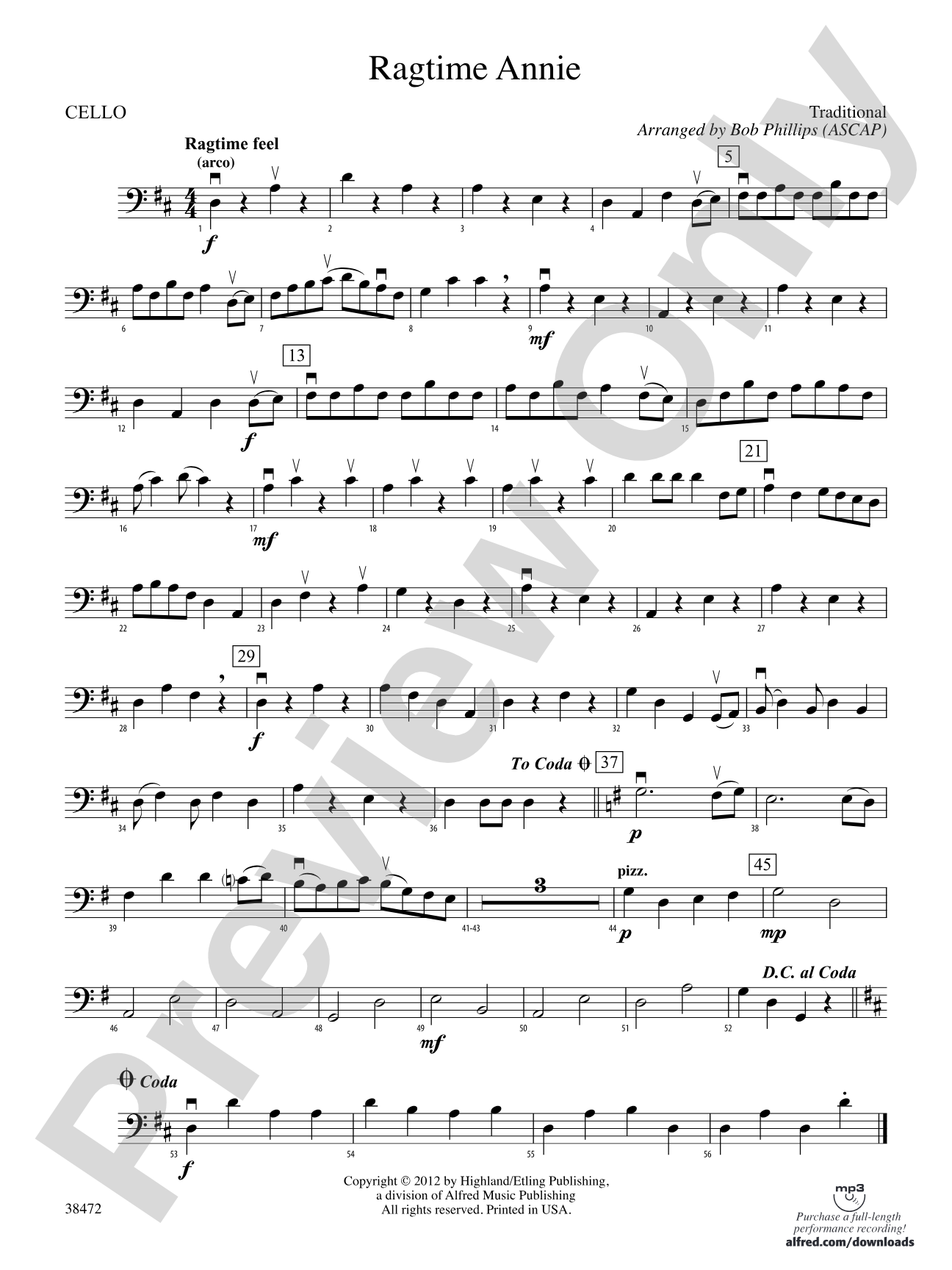 Ragtime Annie: Cello
