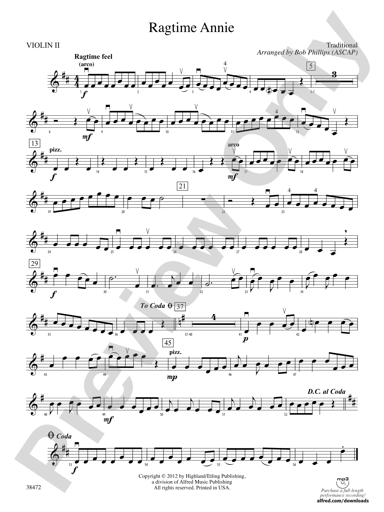 Ragtime Annie: 2nd Violin