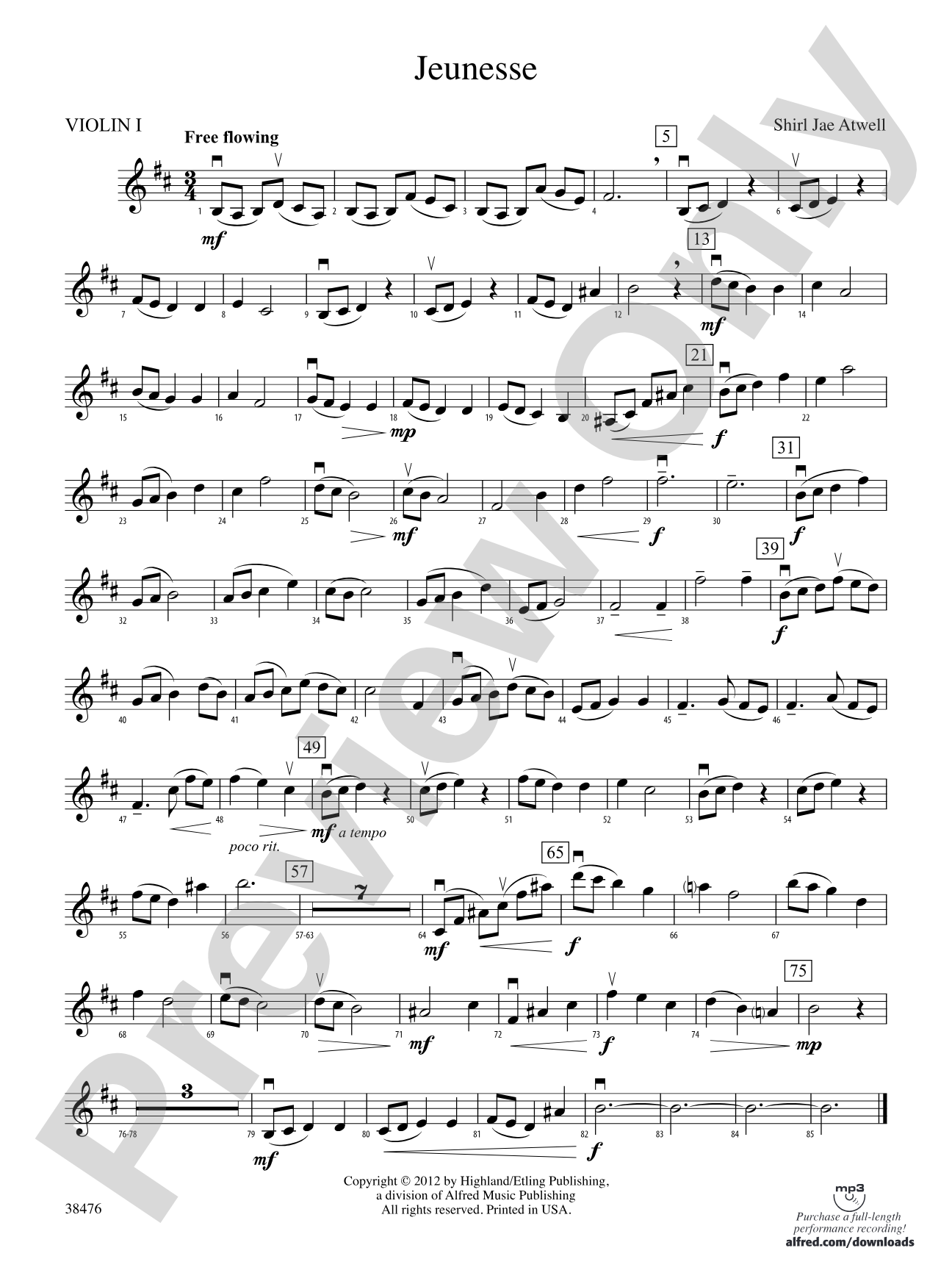 Jeunesse: 1st Violin