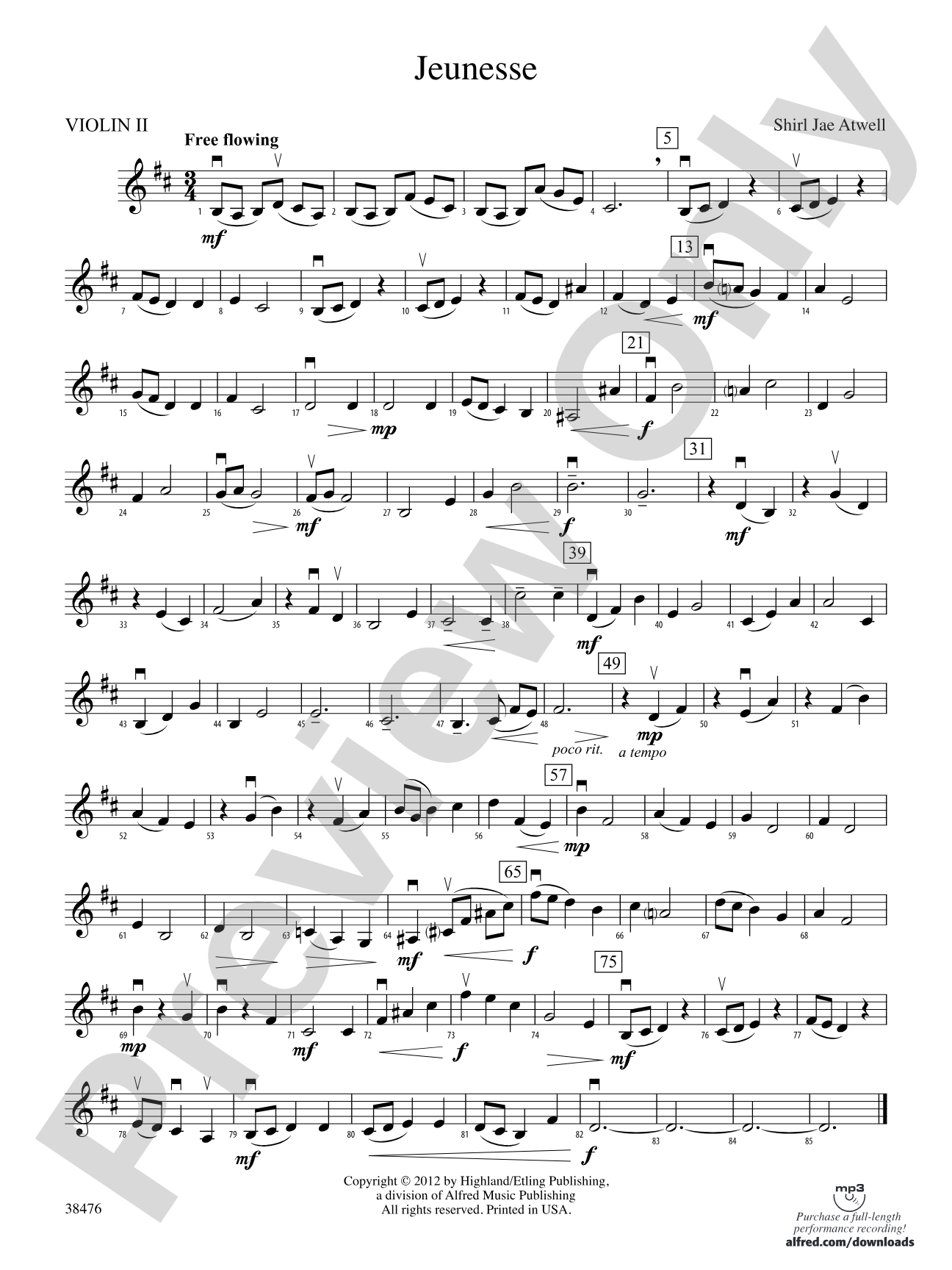 Jeunesse: 2nd Violin