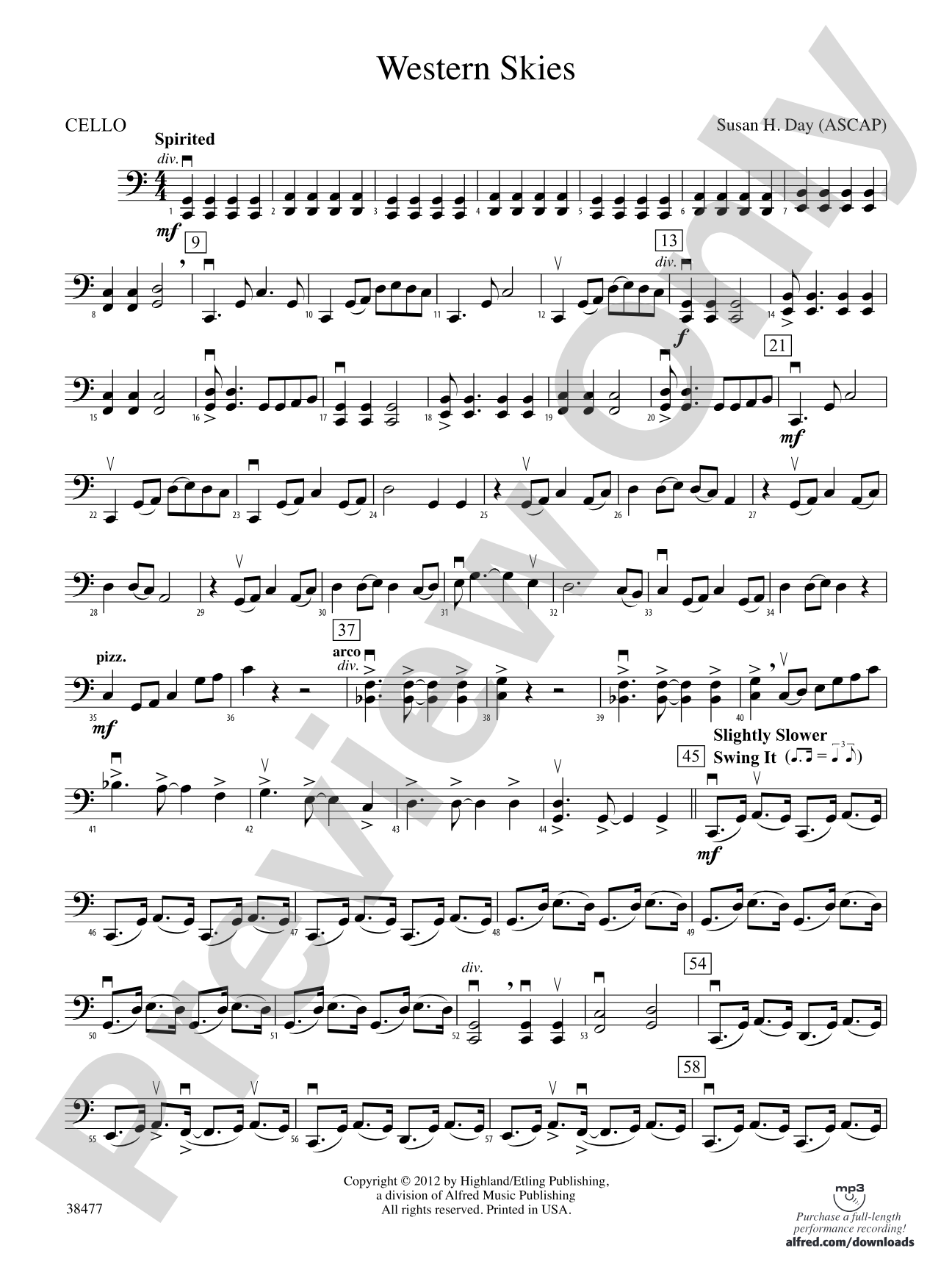 Western Skies: Cello