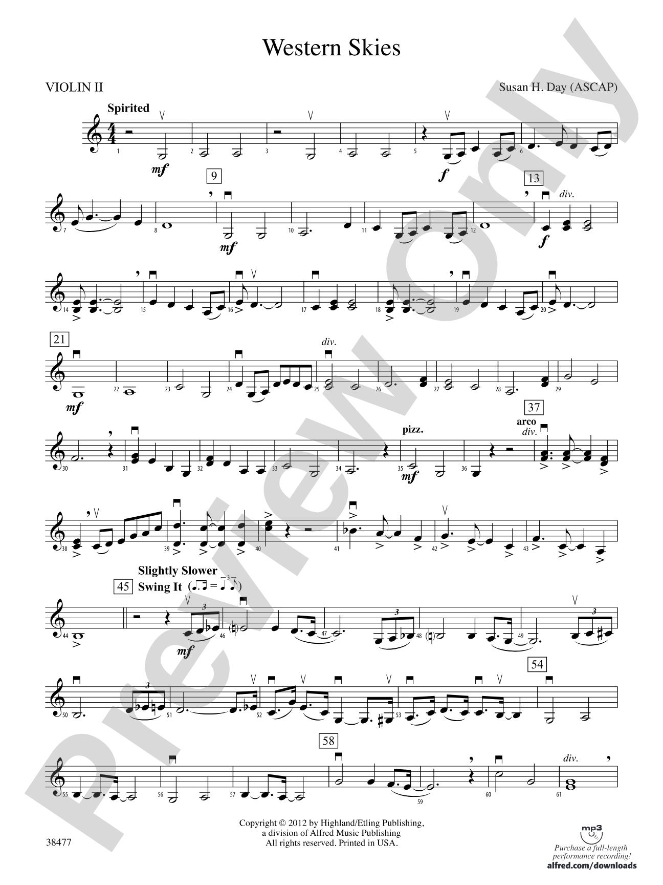 Western Skies: 2nd Violin