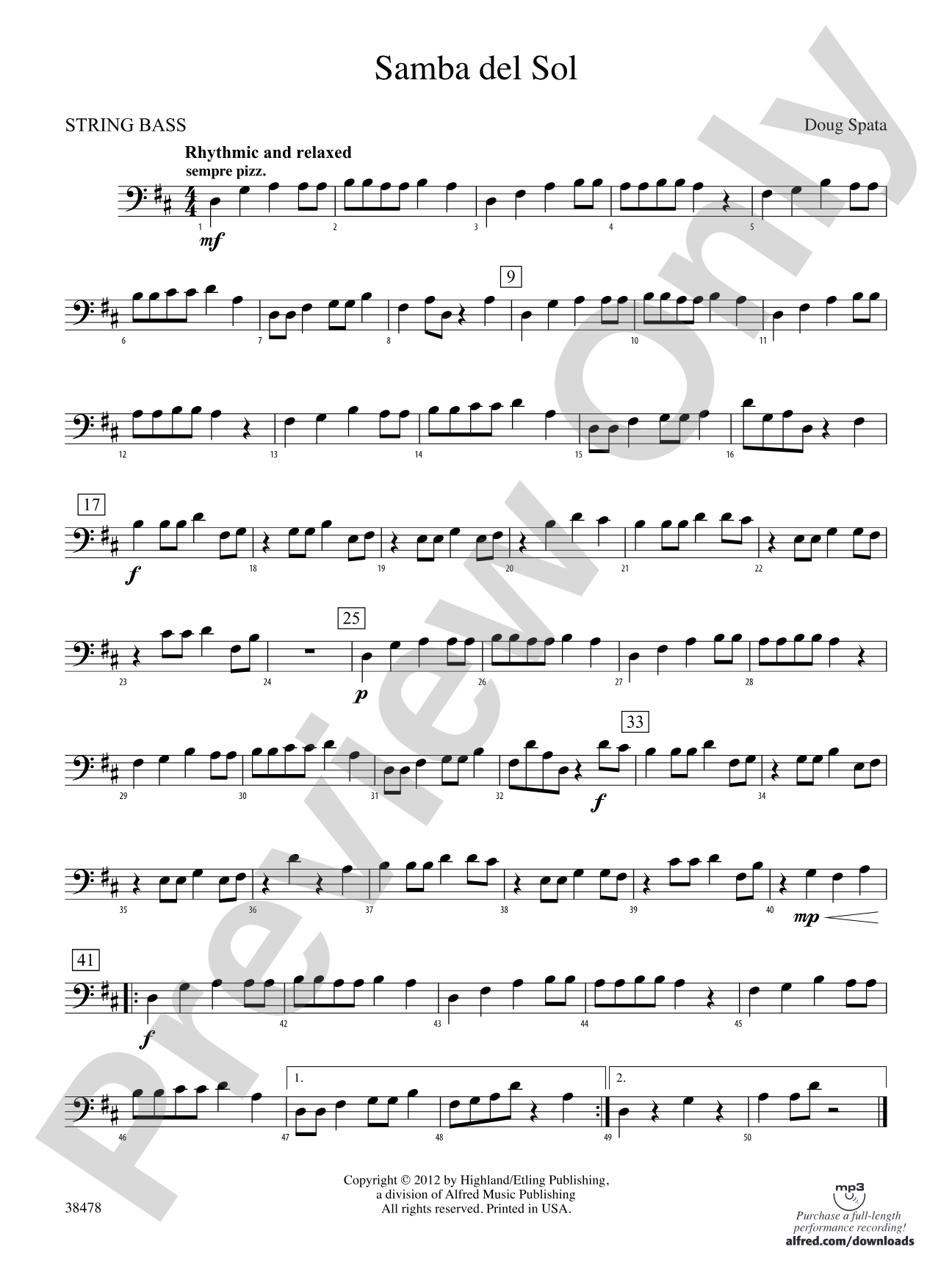 Samba del Sol: String Bass