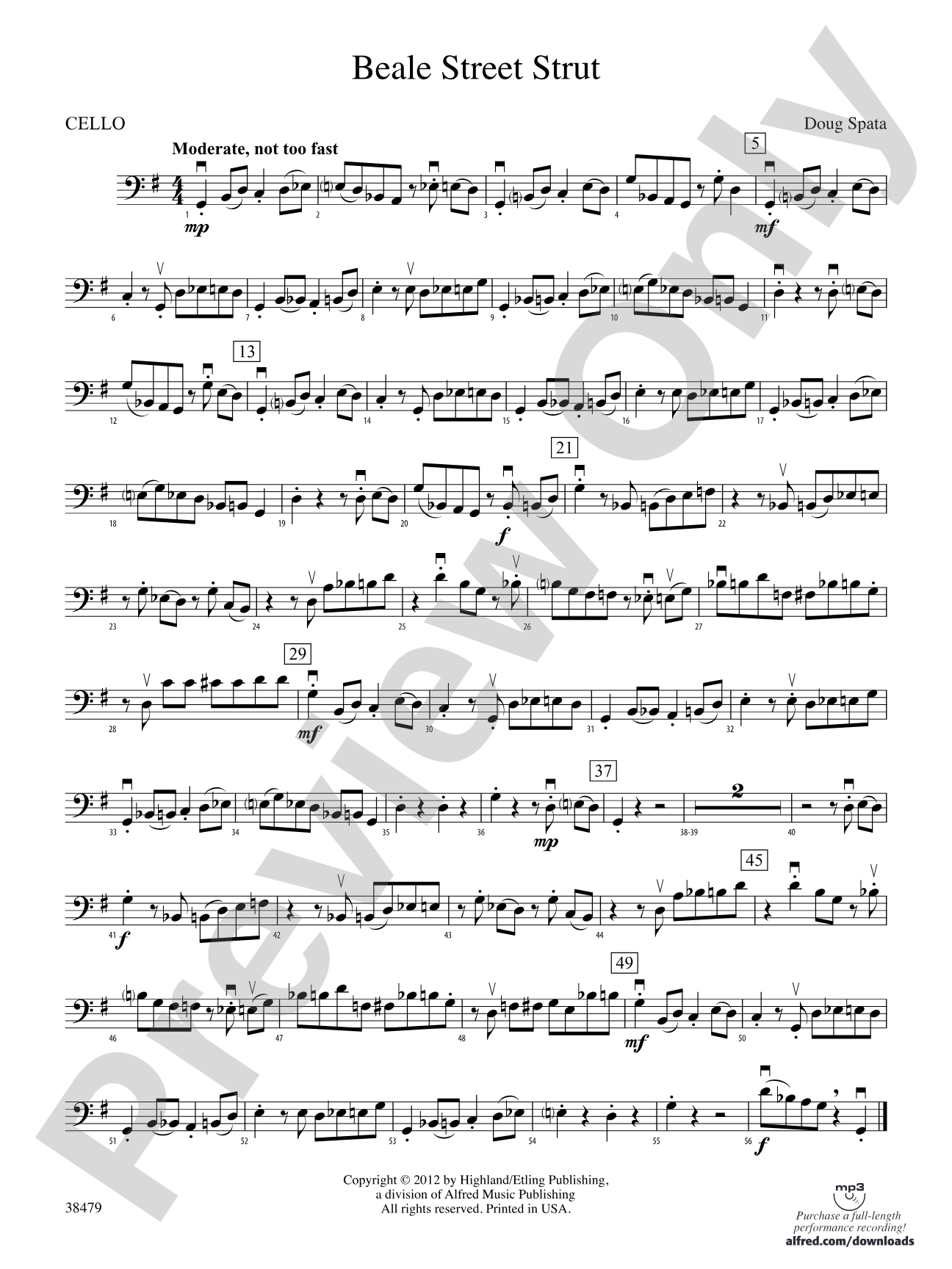 Beale Street Strut: Cello