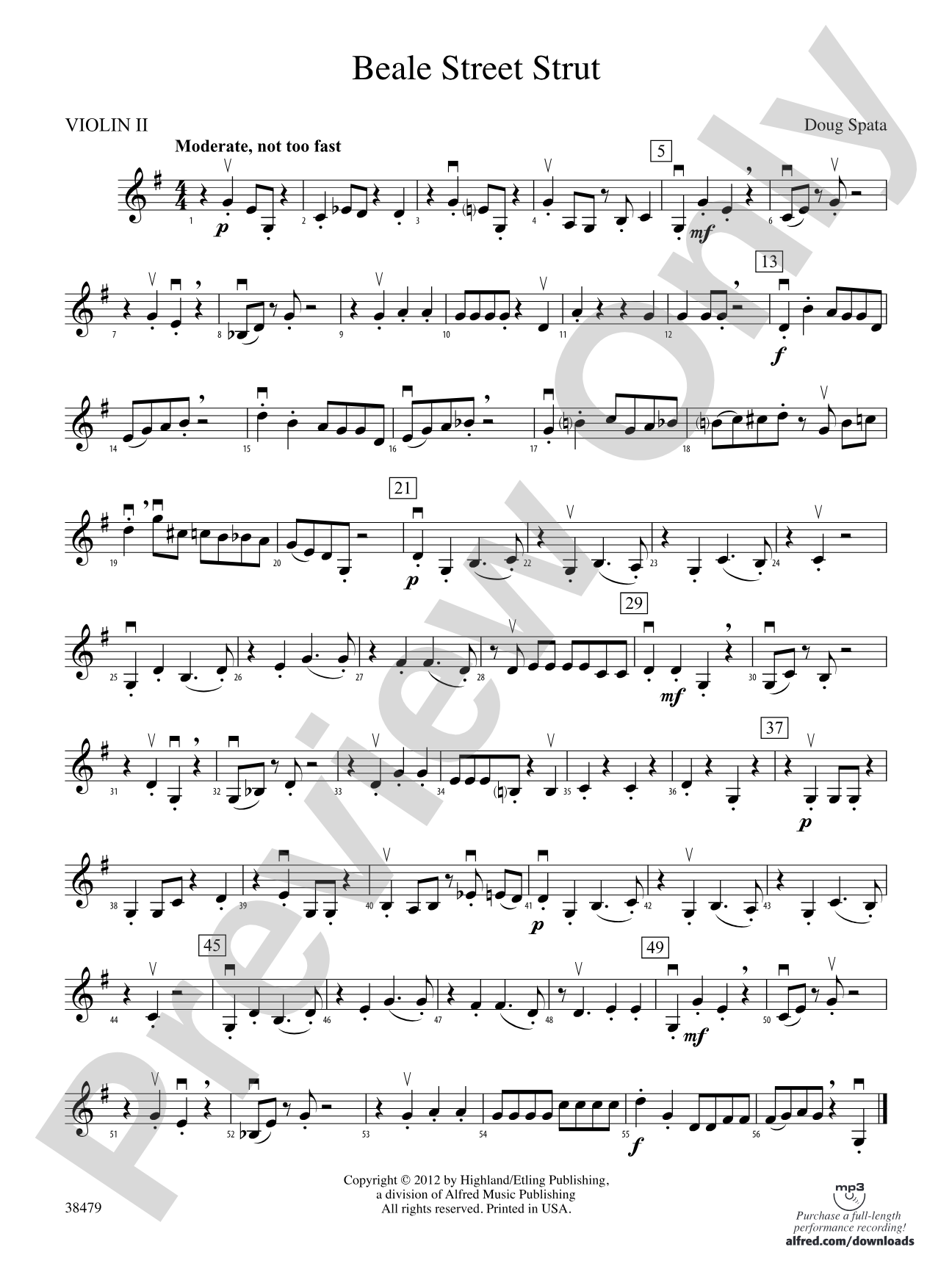 Beale Street Strut: 2nd Violin