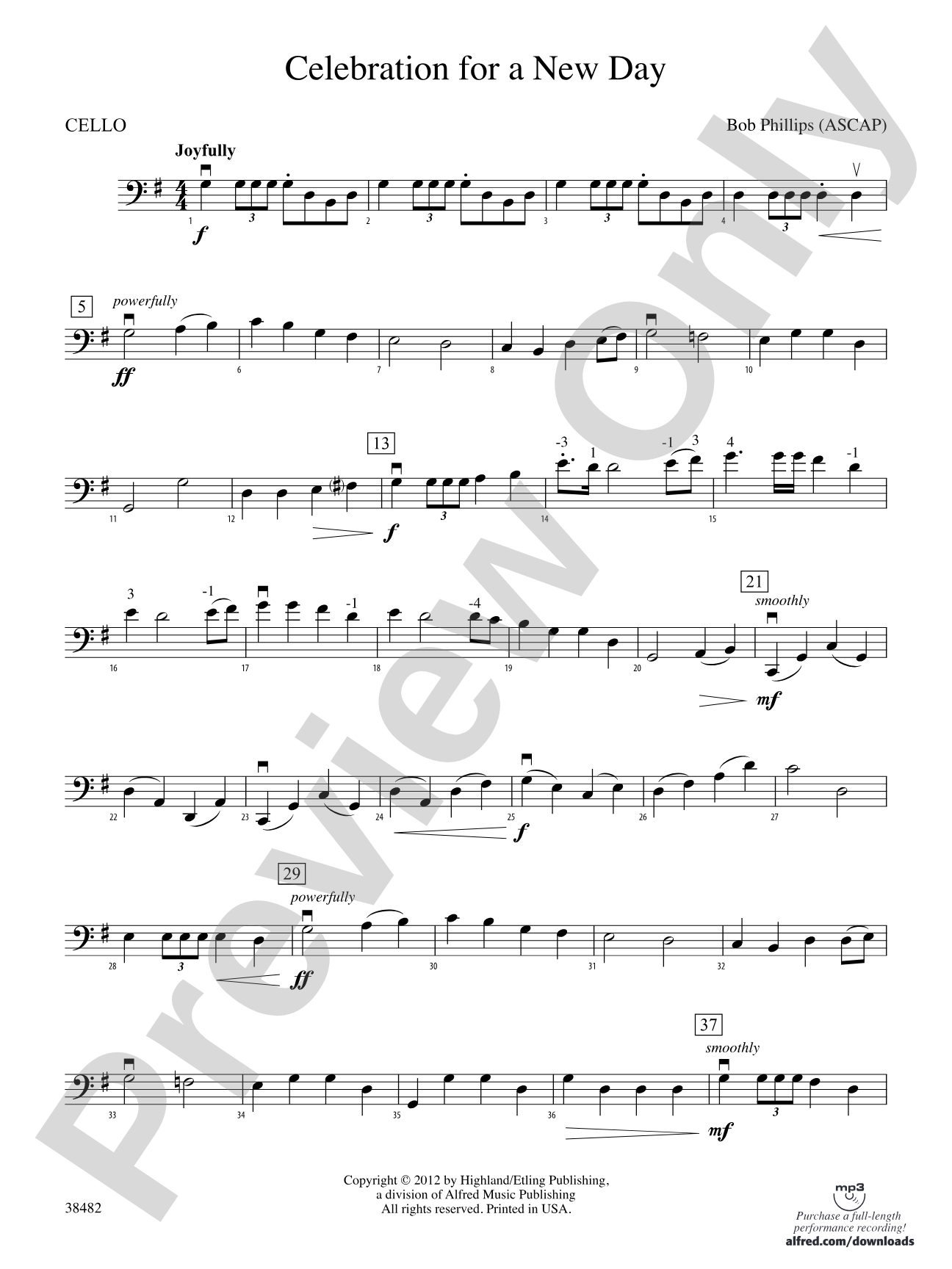 Celebration for a New Day: Cello