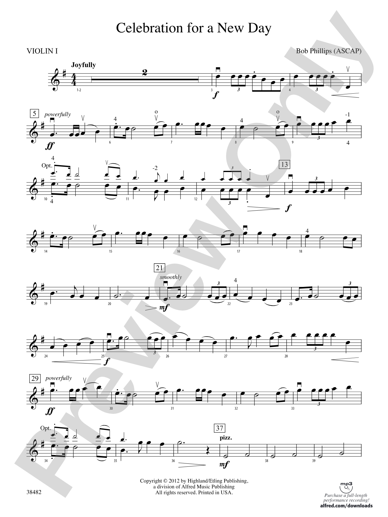 Celebration for a New Day: 1st Violin