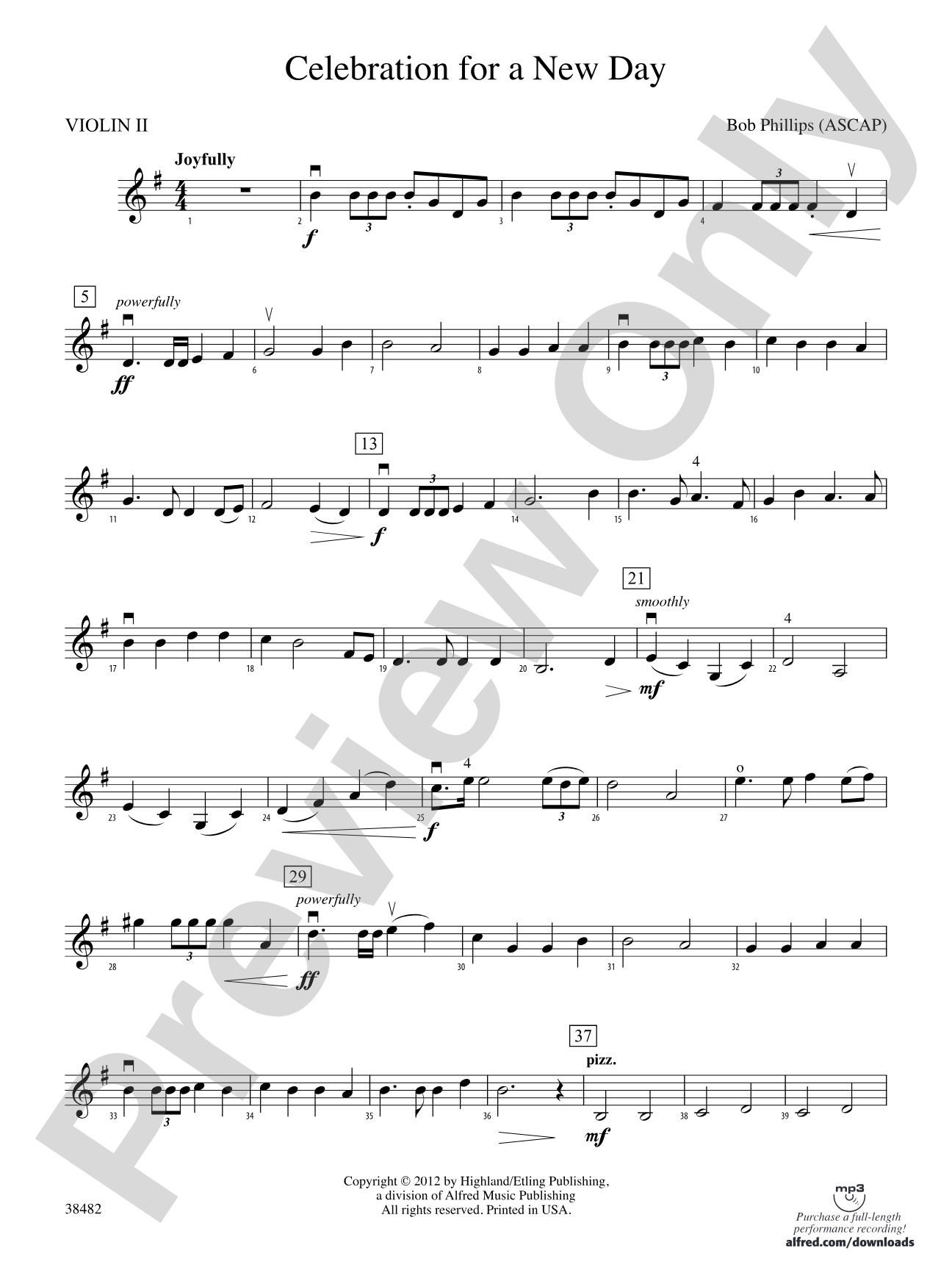 Celebration for a New Day: 2nd Violin
