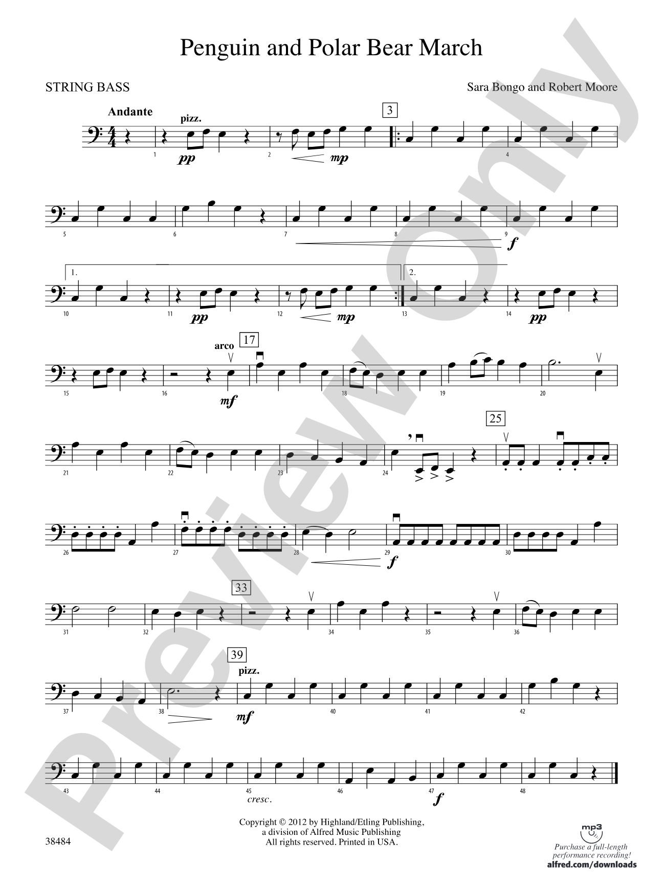 Penguin and Polar Bear March: String Bass