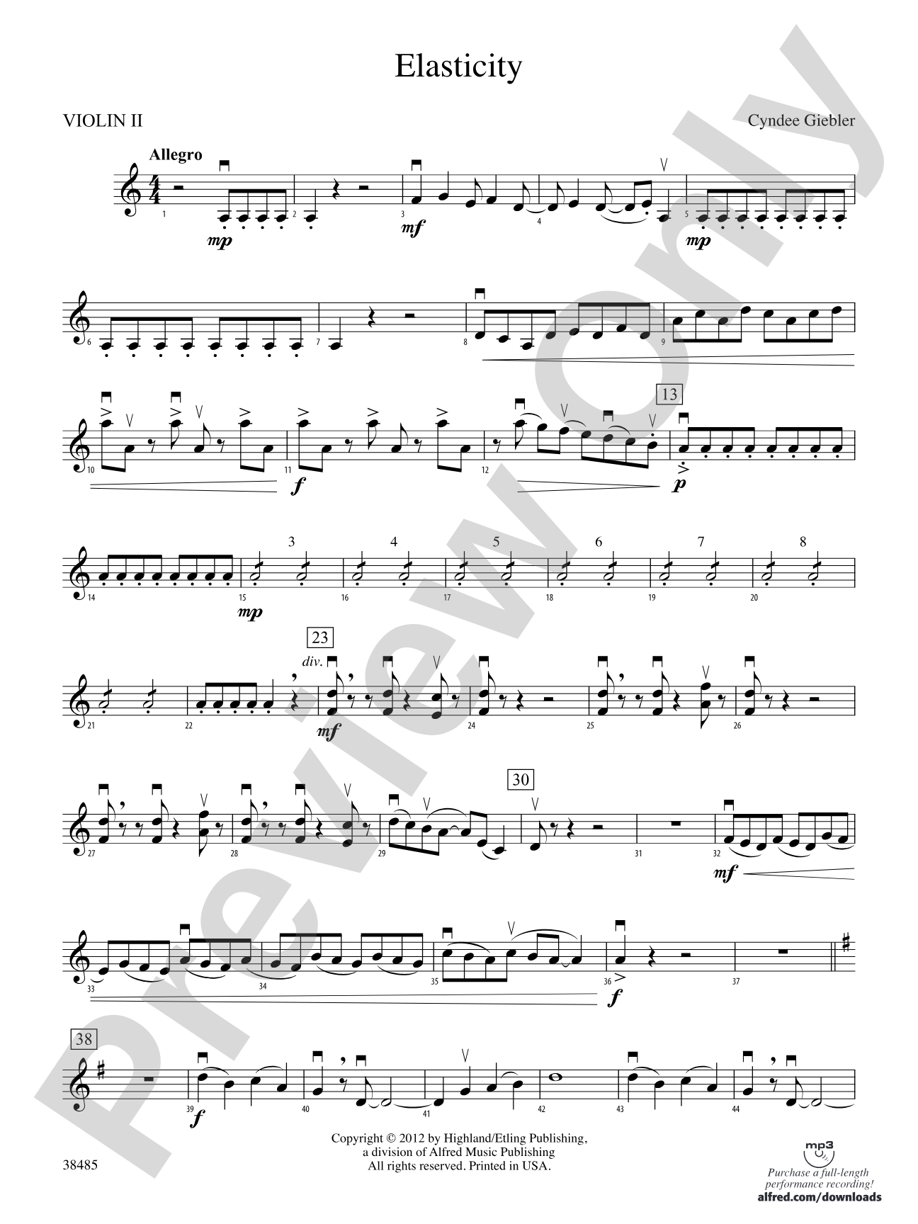Elasticity: 2nd Violin