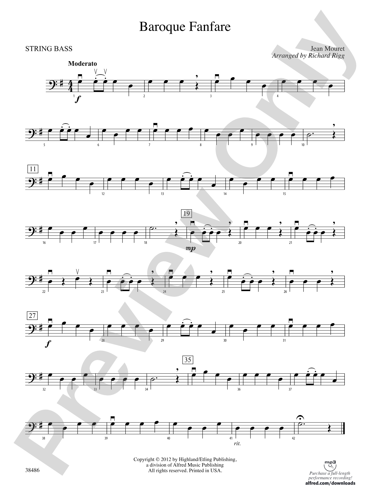 Baroque Fanfare: String Bass