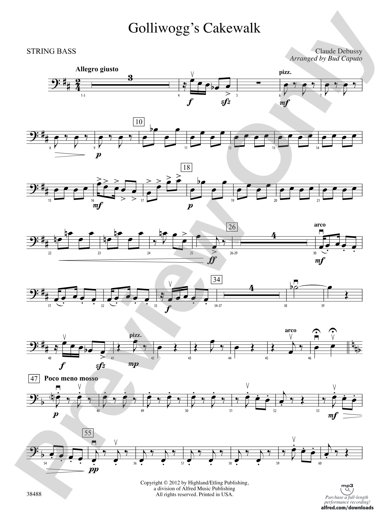 Golliwogg's Cakewalk: String Bass