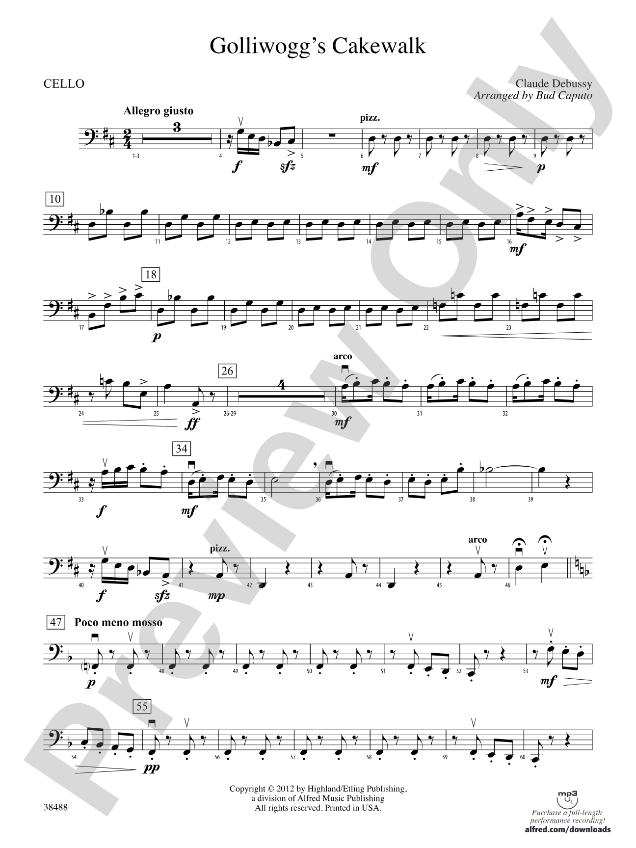 Golliwogg's Cakewalk: Cello