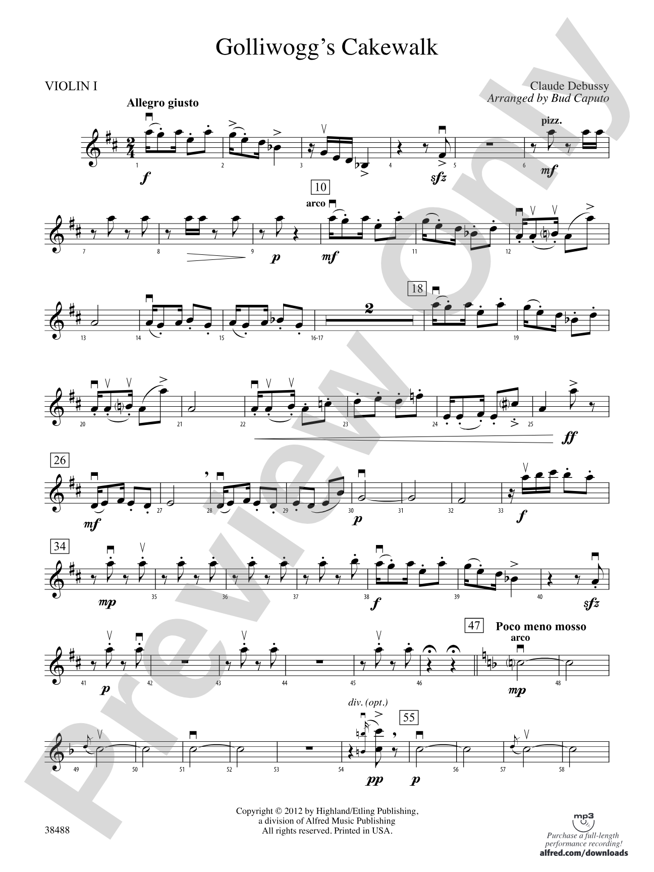 Golliwogg's Cakewalk: 1st Violin