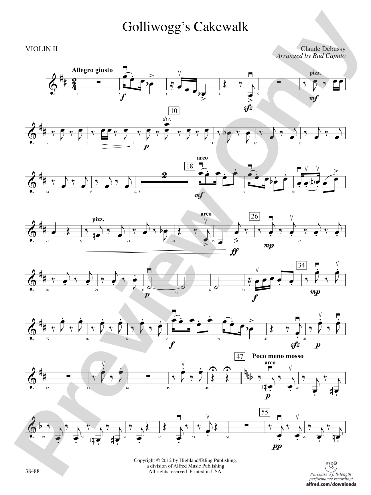 Golliwogg's Cakewalk: 2nd Violin