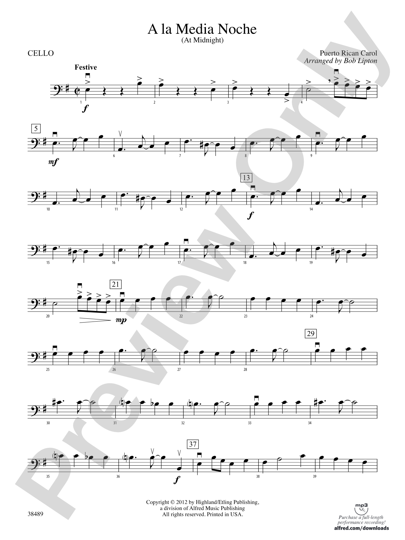 A la Media Noche: Cello