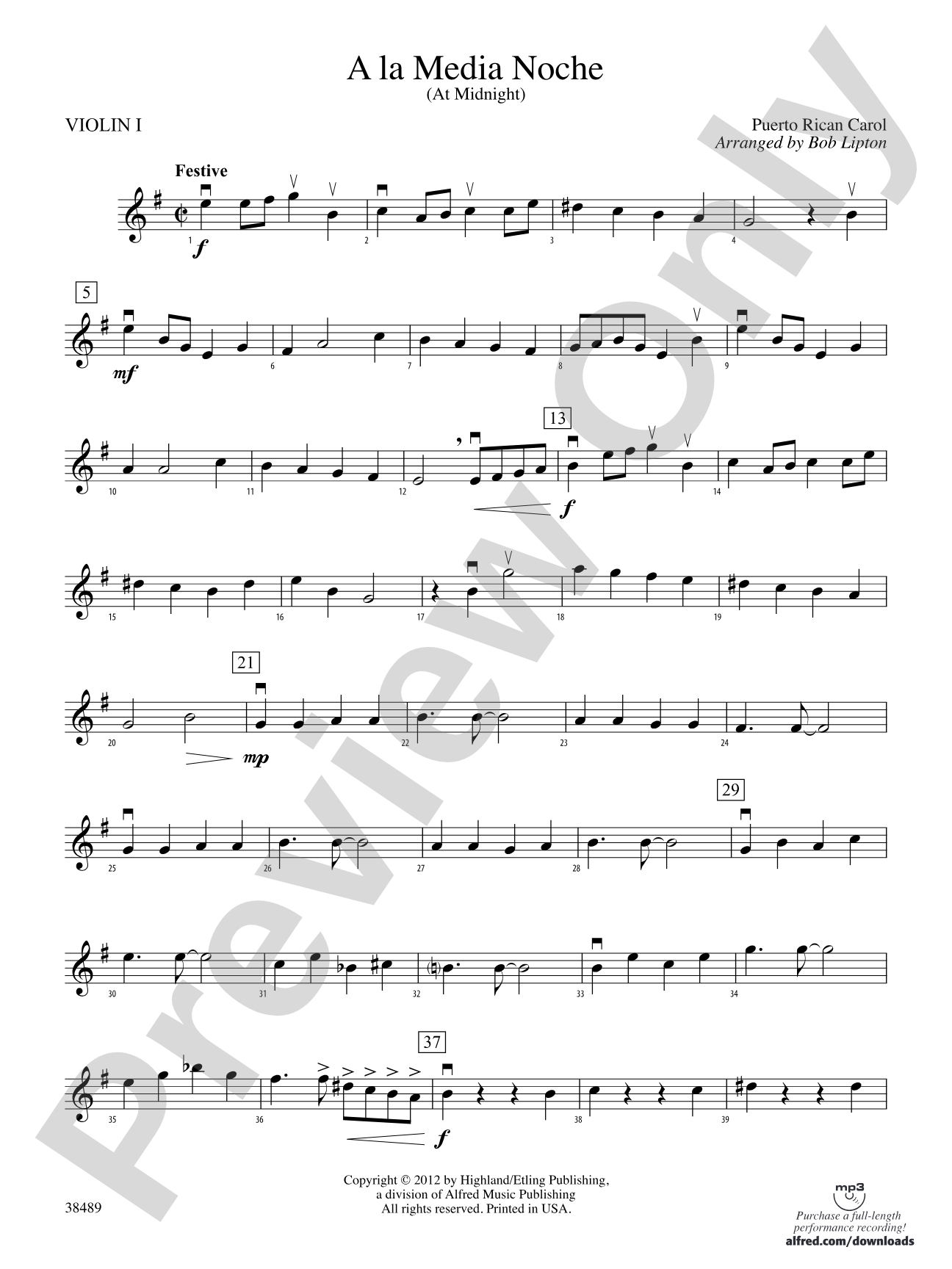 A la Media Noche: 1st Violin