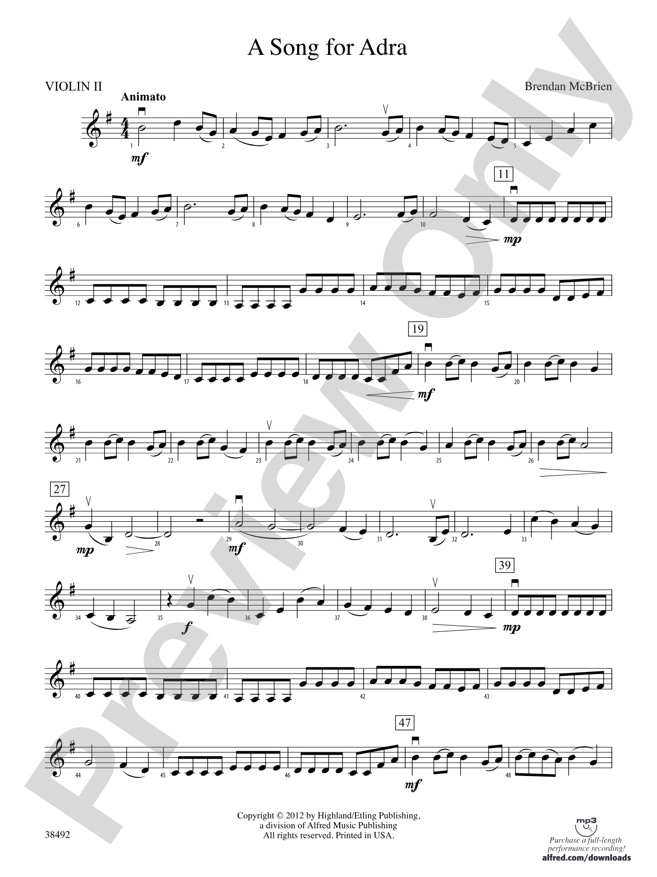 A Song for Adra: 2nd Violin