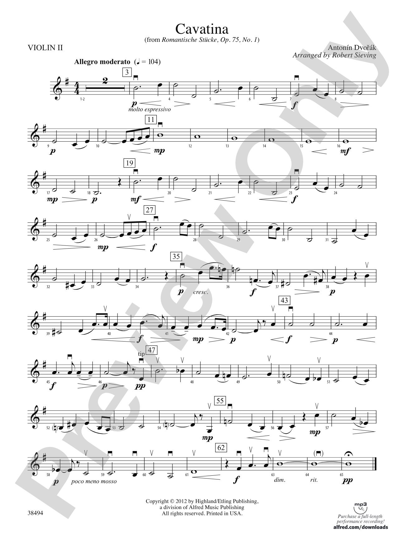 Cavatina: 2nd Violin