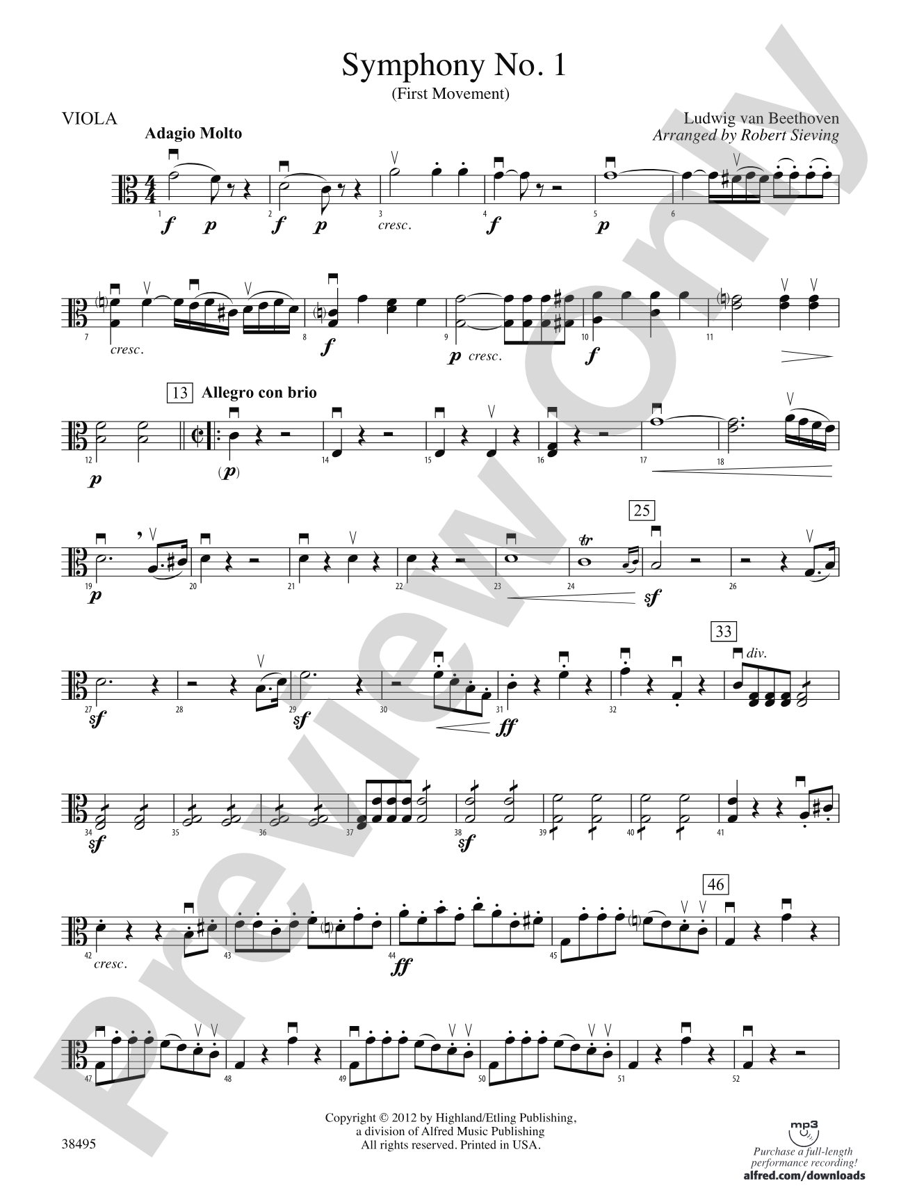 Symphony No. 1: Viola