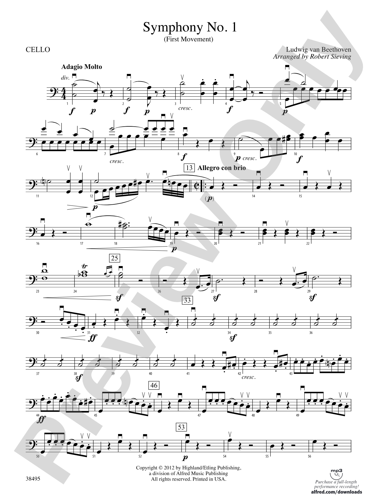 Symphony No. 1: Cello