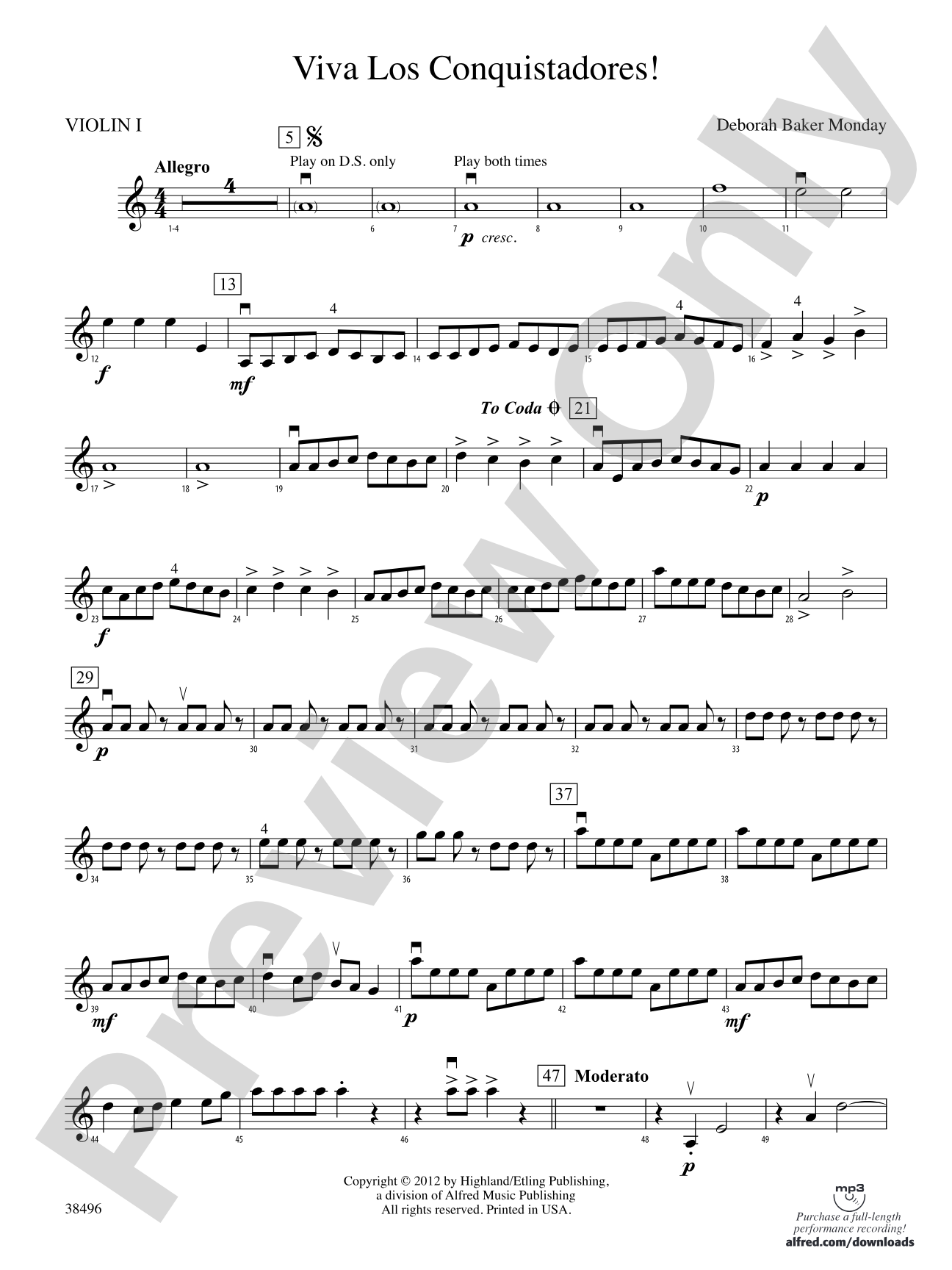 Viva los Conquistadores!: 1st Violin