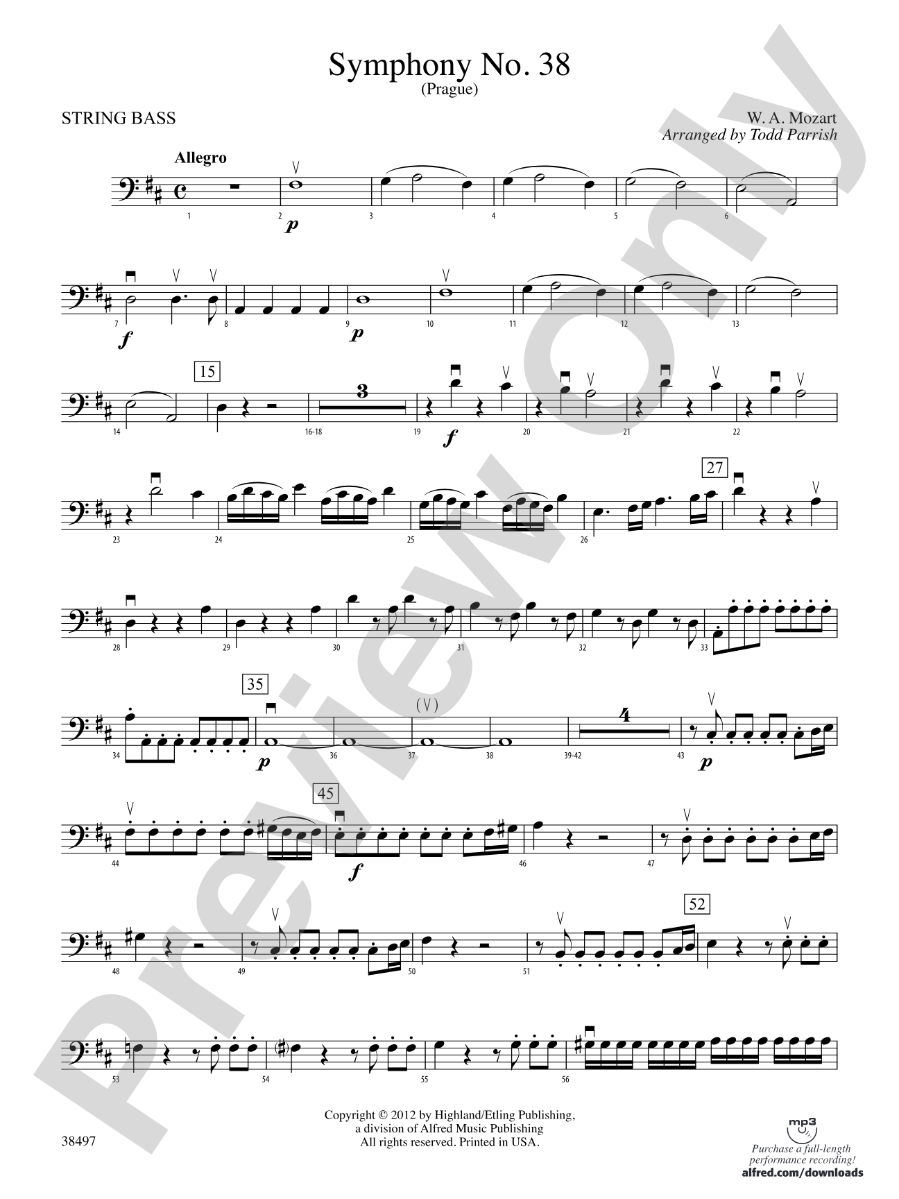 Symphony No. 38: String Bass