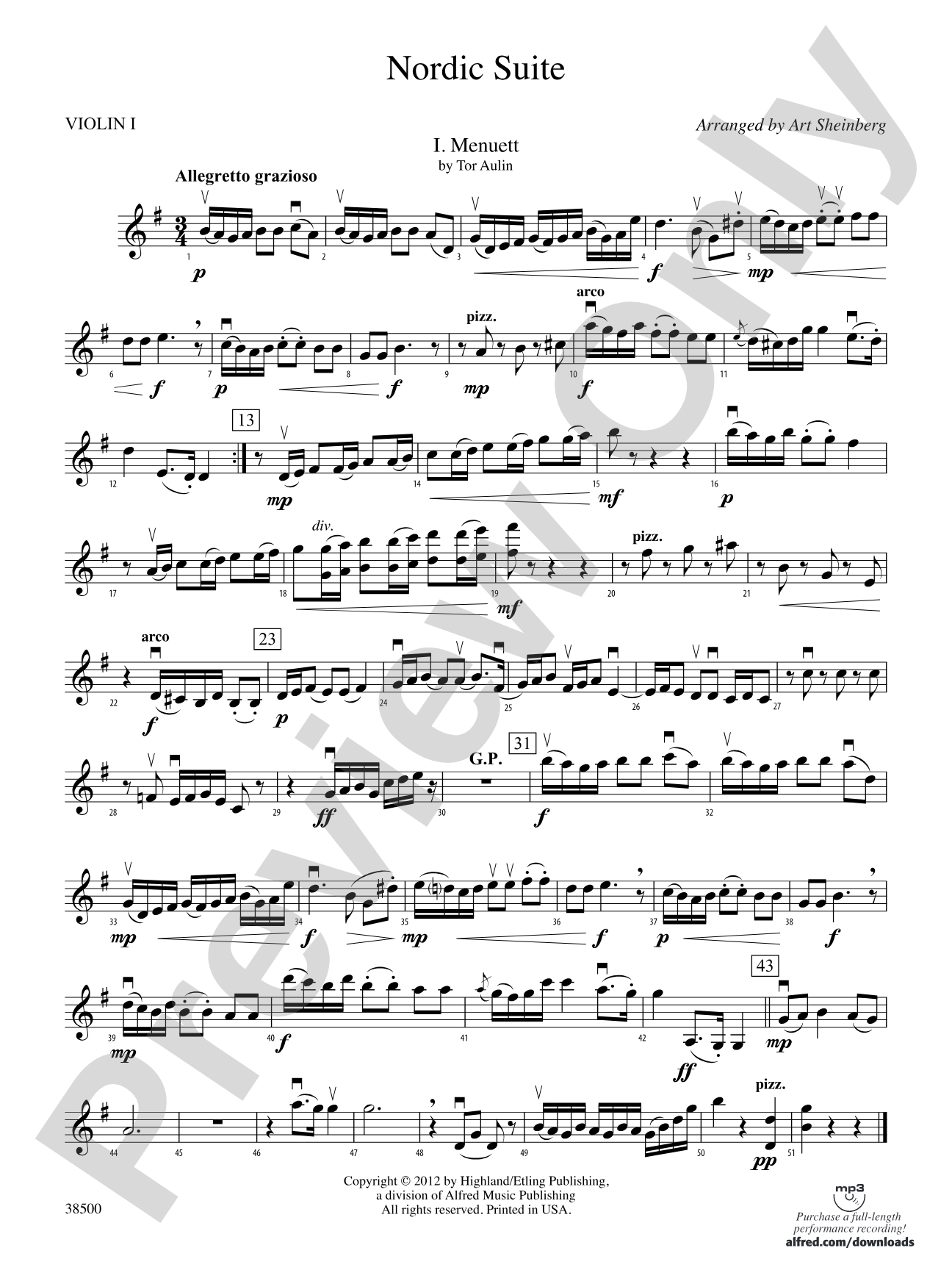 Nordic Suite: 1st Violin