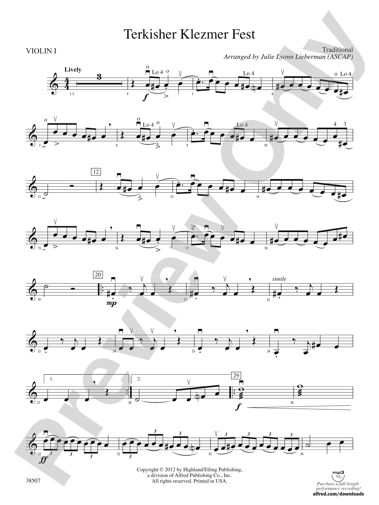 Terkisher Klezmer Fest: 1st Violin