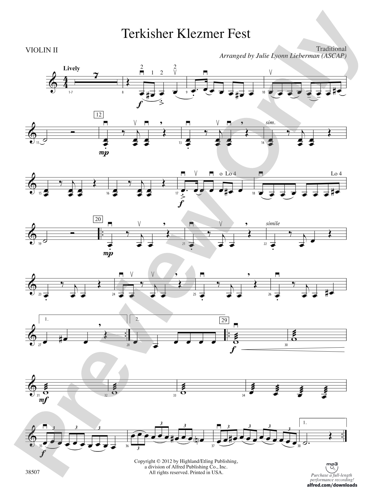 Terkisher Klezmer Fest: 2nd Violin