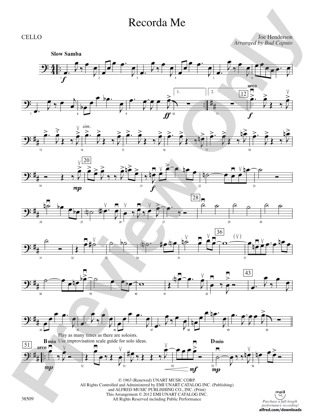 Recorda Me: Cello