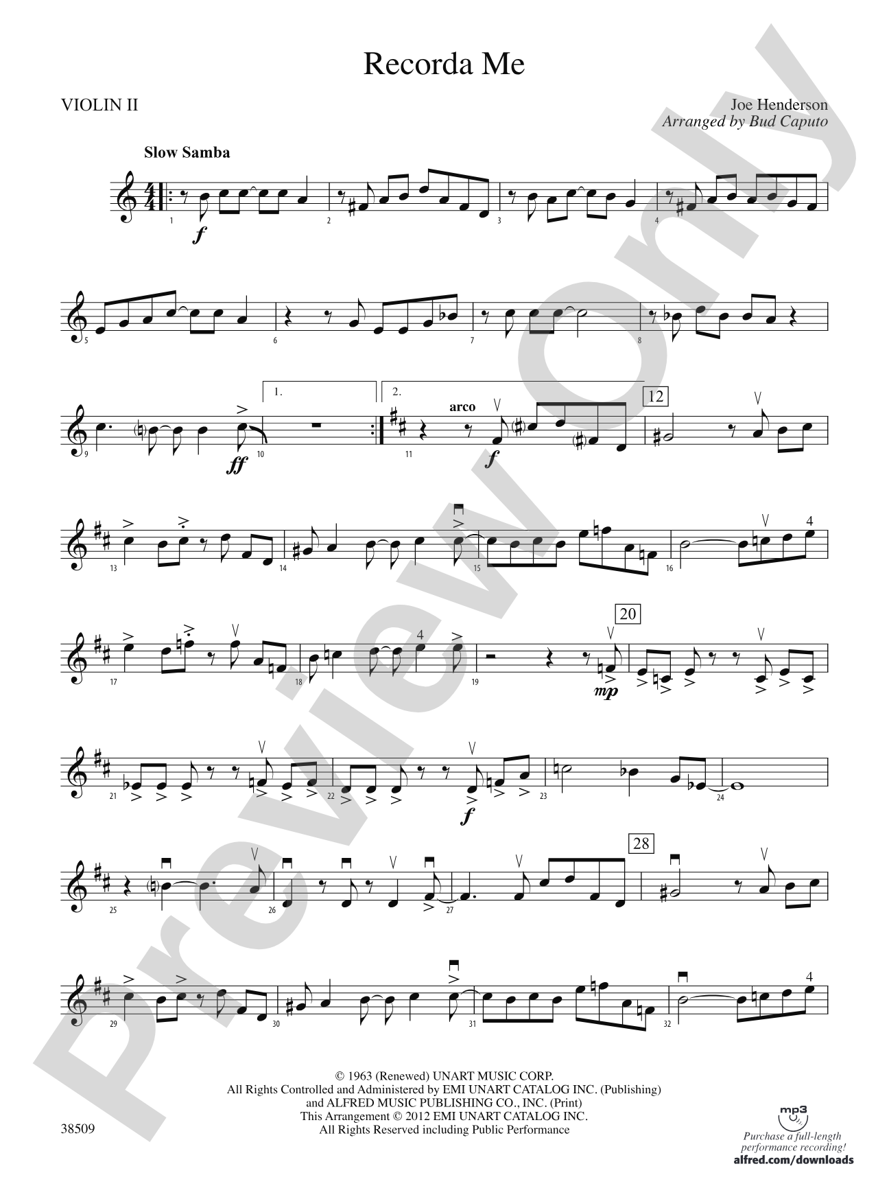 Recorda Me: 2nd Violin