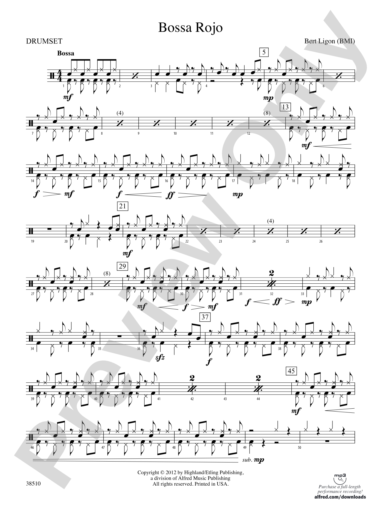 Bossa Rojo: Drums