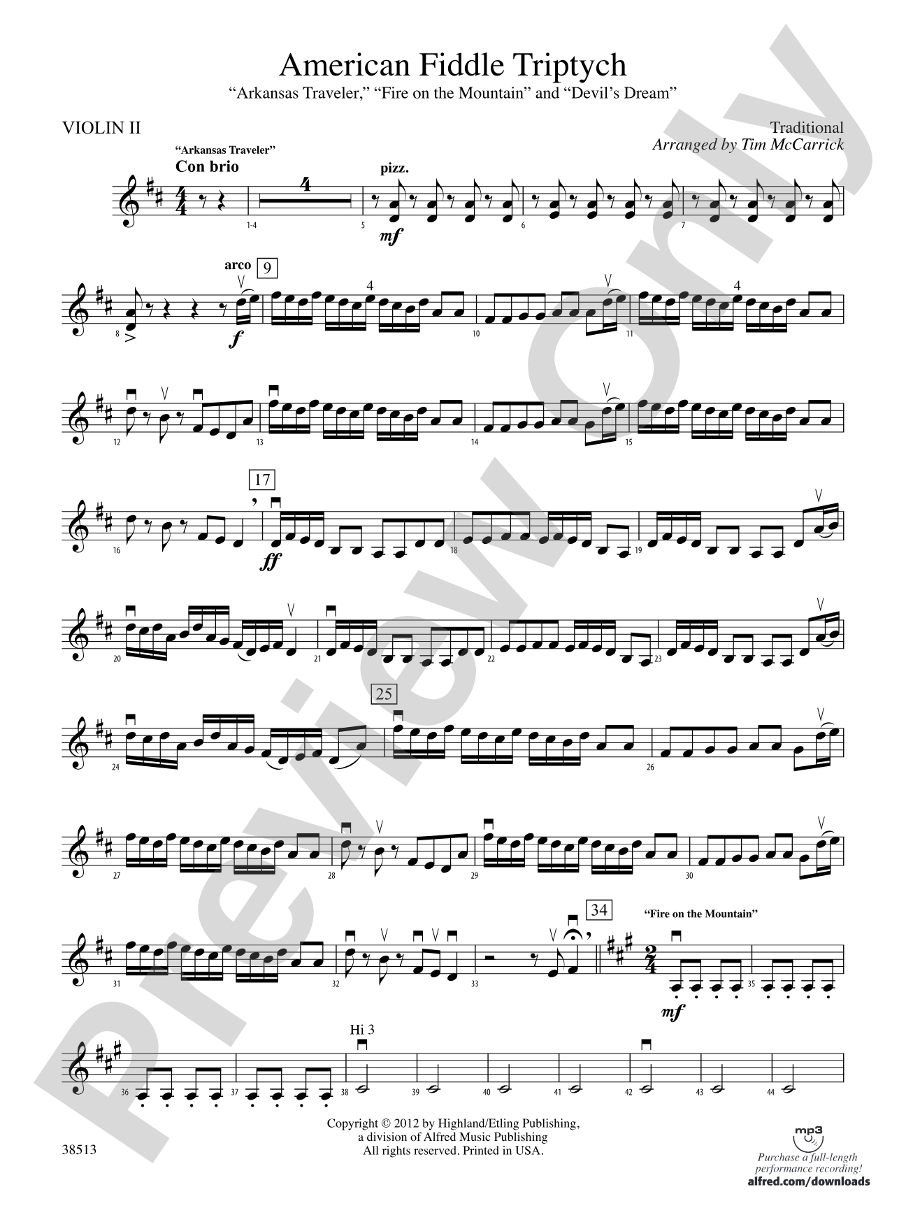 American Fiddle Triptych: 2nd Violin