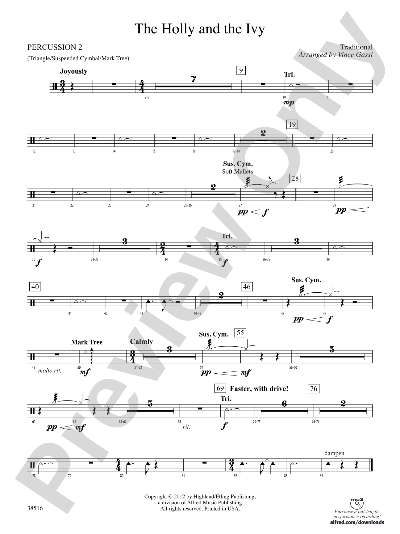 The Holly and the Ivy: 2nd Percussion