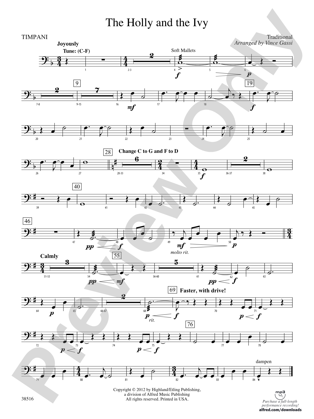 The Holly and the Ivy: Timpani