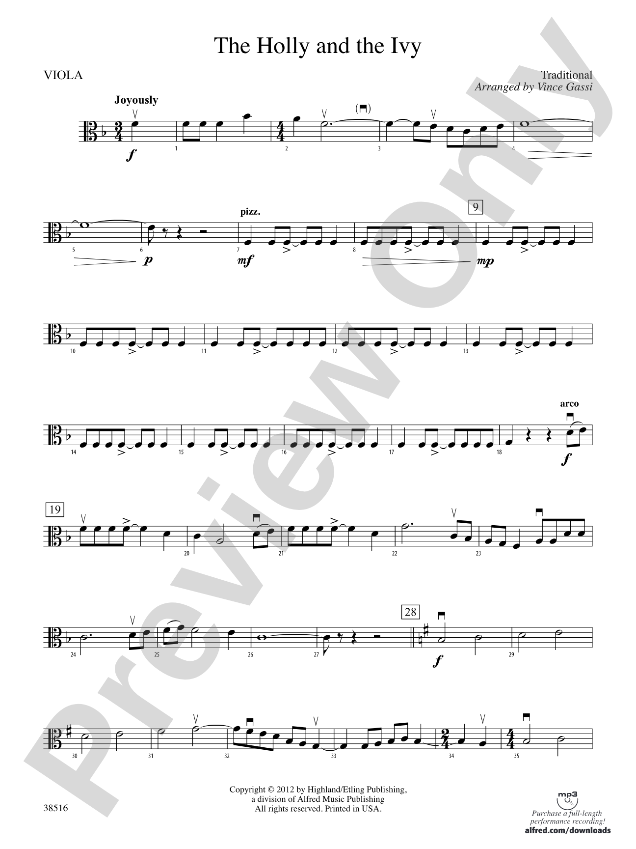 The Holly and the Ivy: Viola
