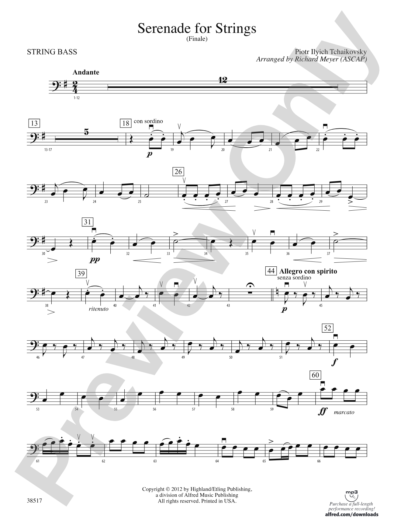 Serenade for Strings: String Bass