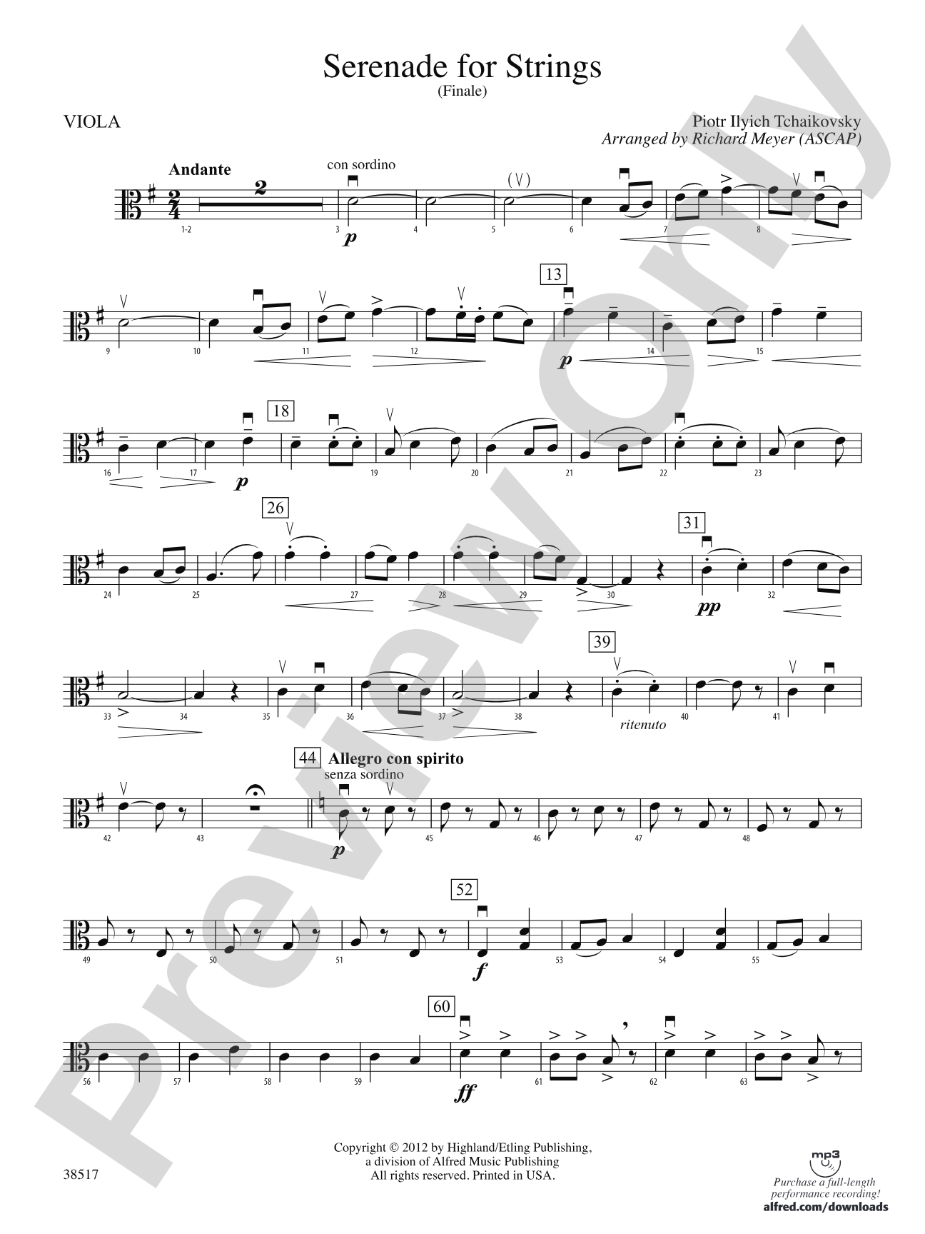 Serenade for Strings: Viola