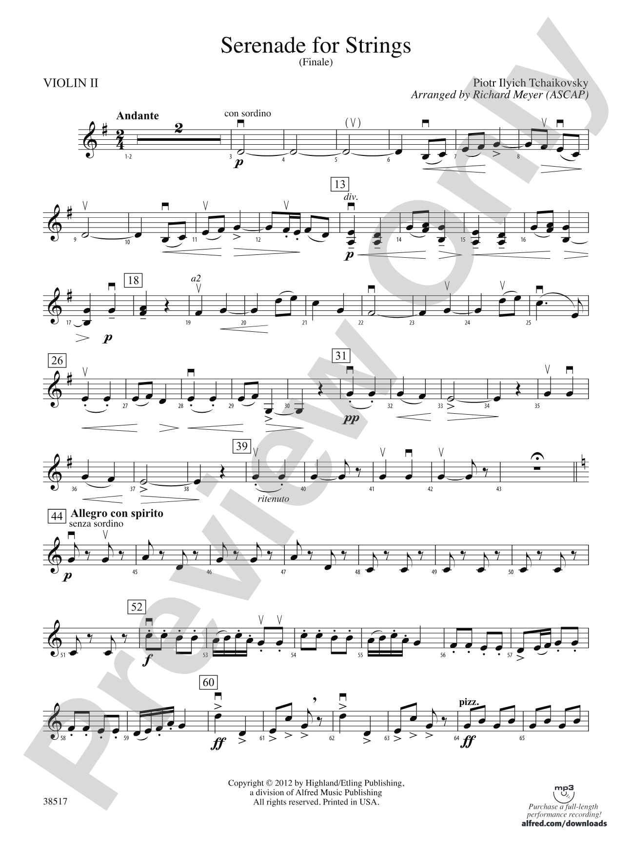 Serenade for Strings: 2nd Violin