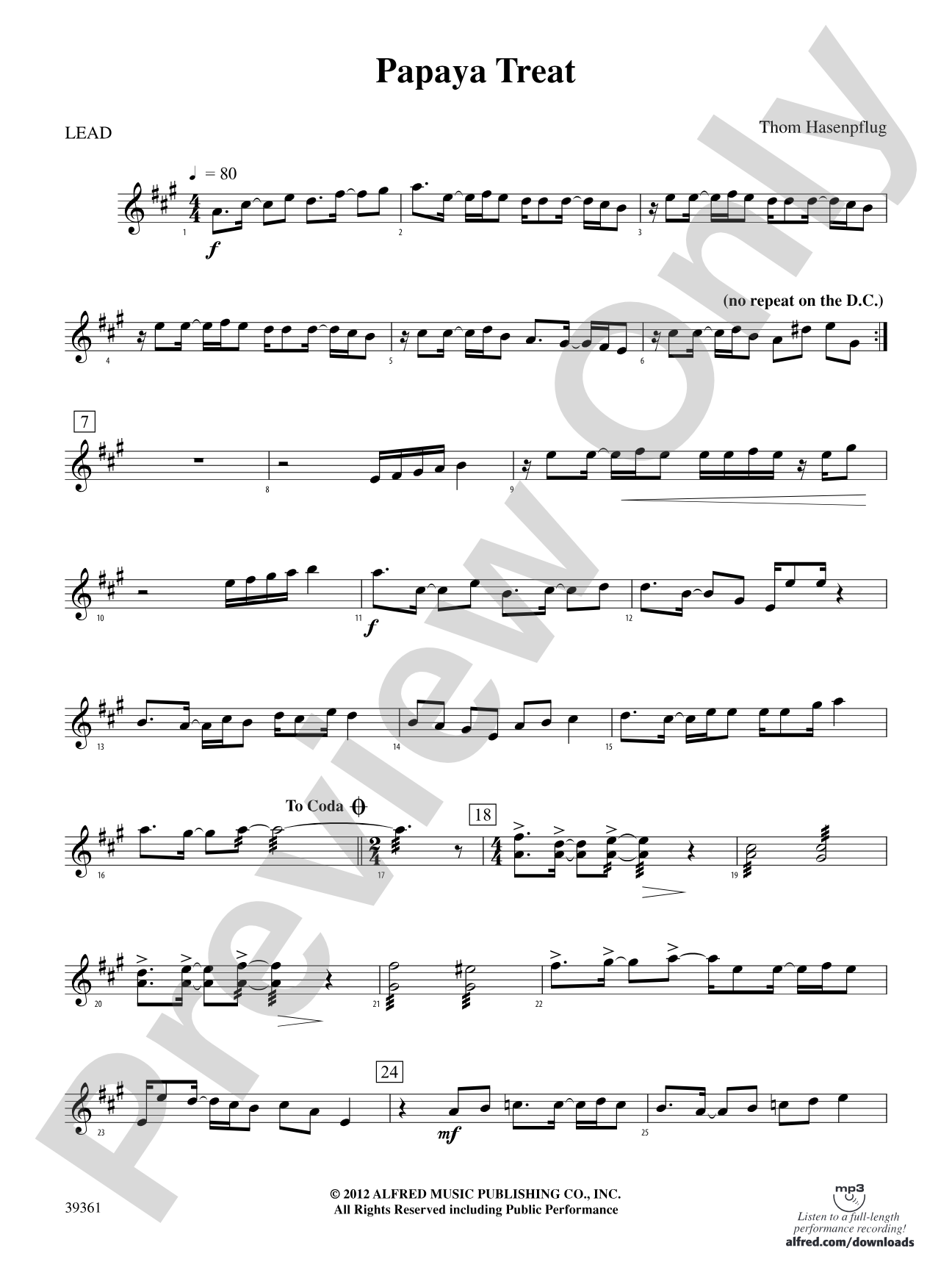 Papaya Treat: 1st Percussion