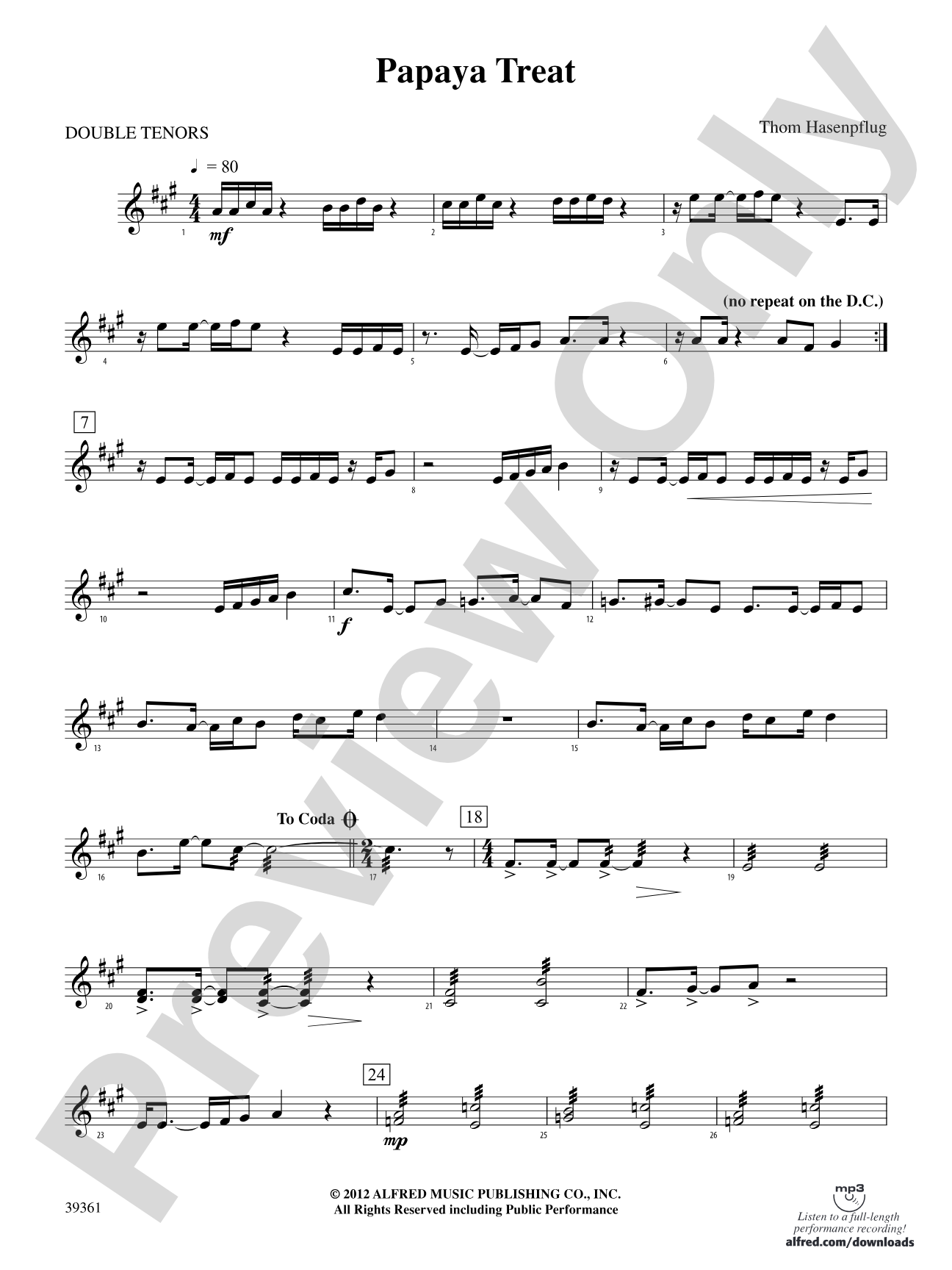 Papaya Treat: 2nd Percussion