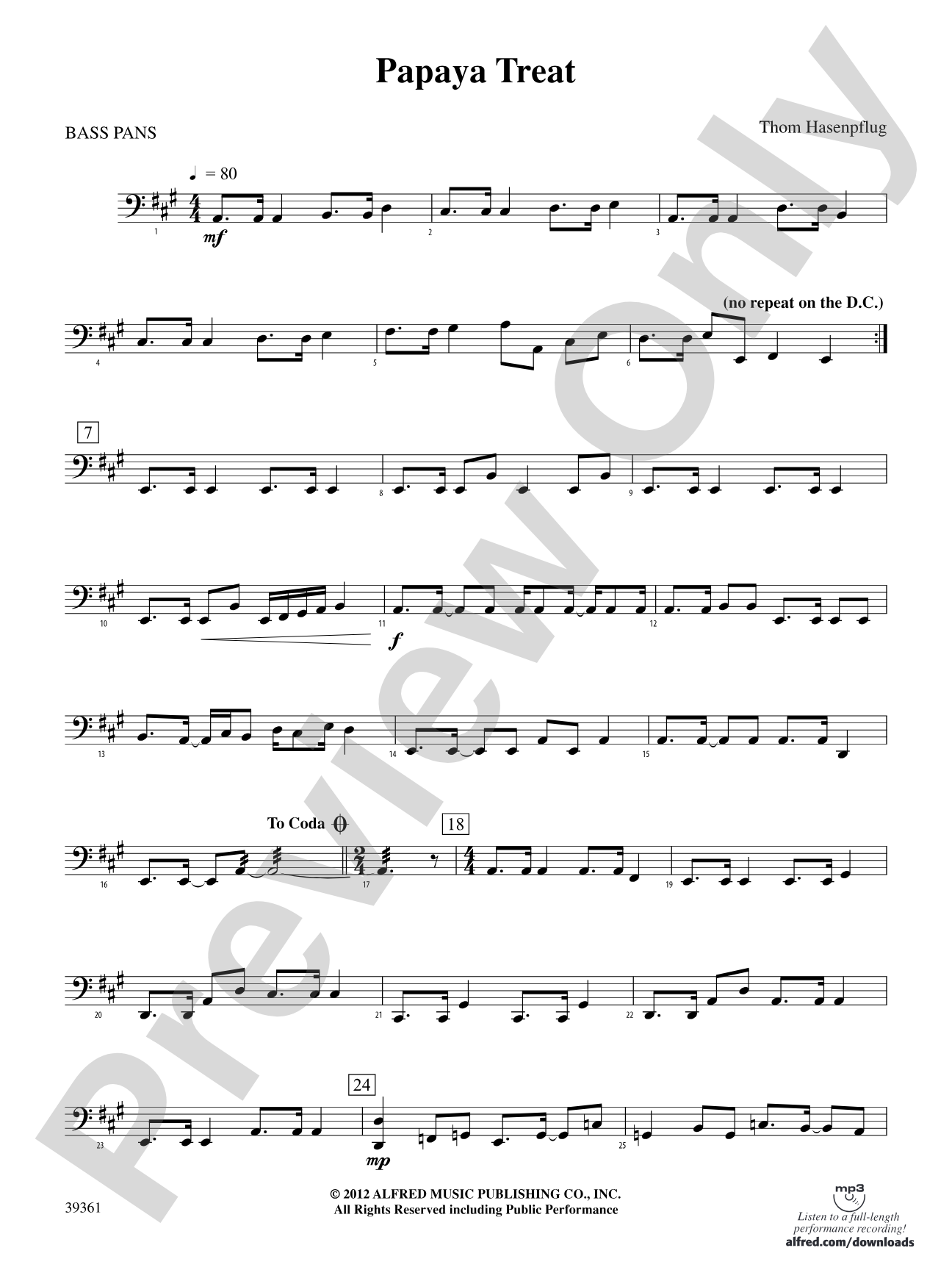 Papaya Treat: 4th Percussion