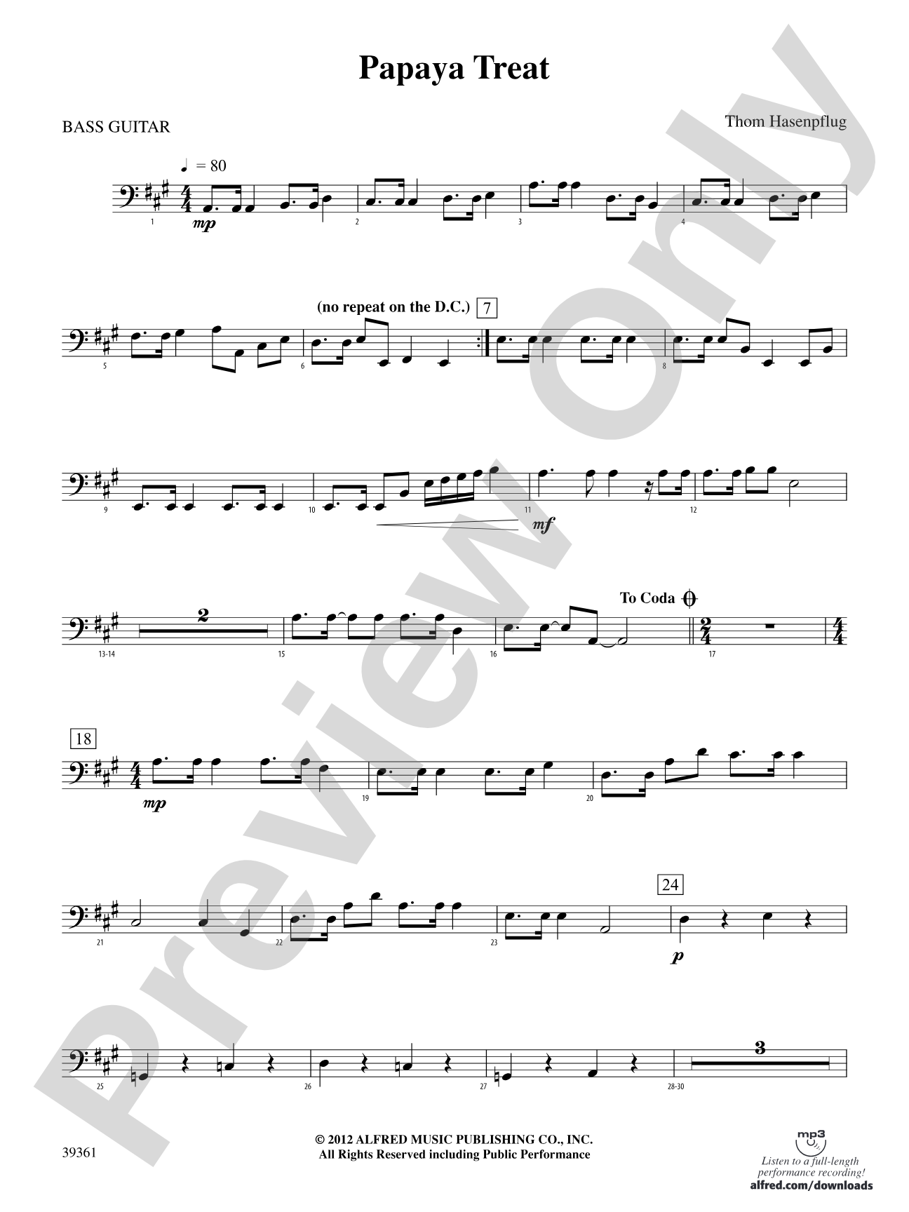 Papaya Treat: String Bass