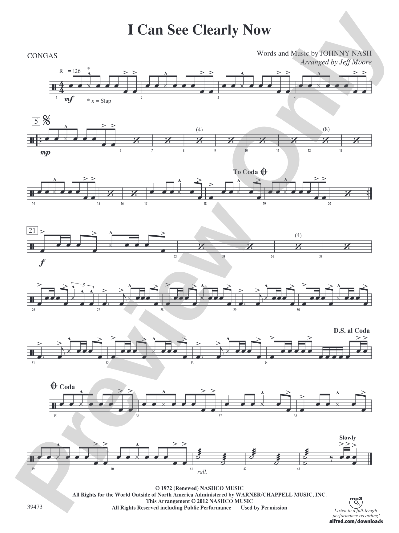 I Can See Clearly Now: 5th Percussion