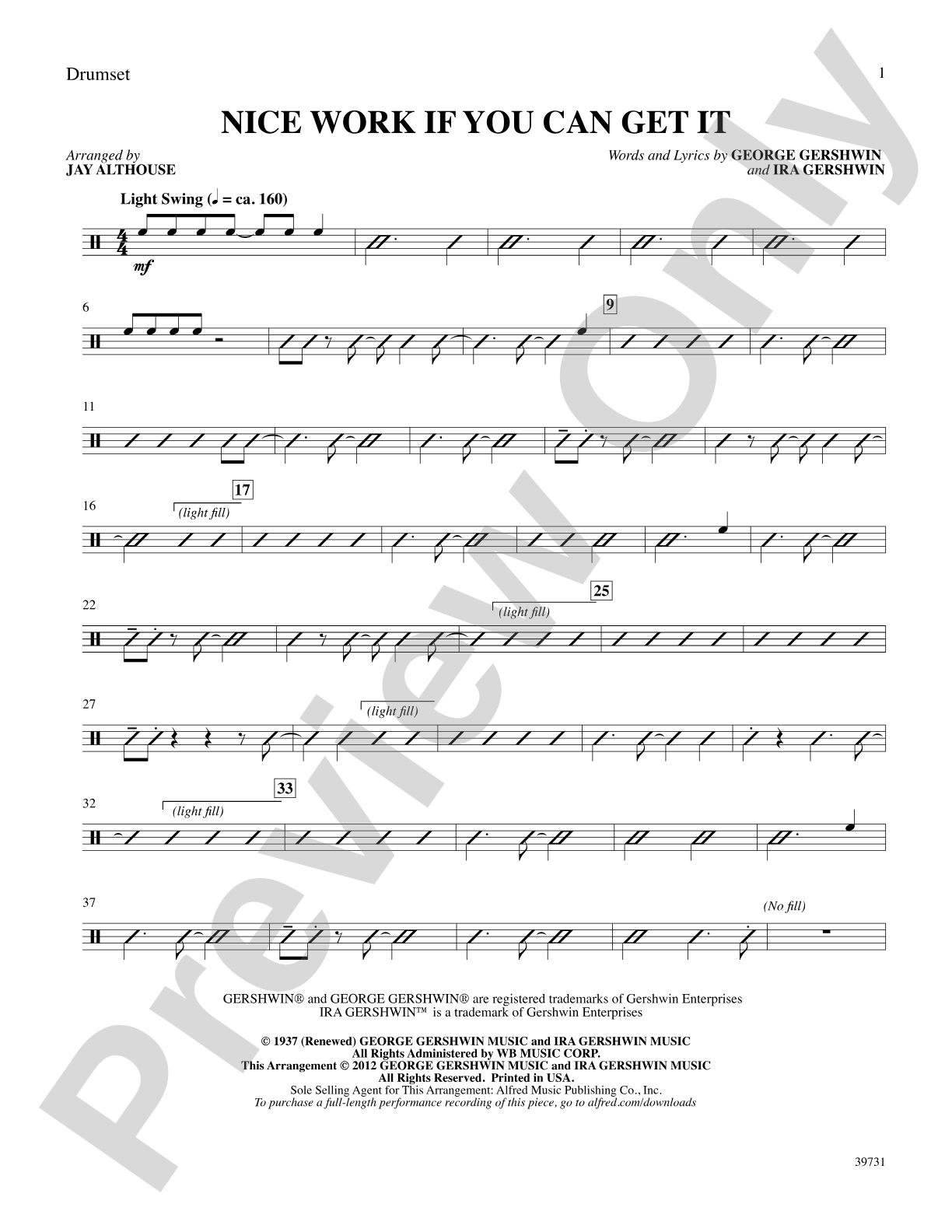 Nice Work If You Can Get It: Drums: Choral SoundPax