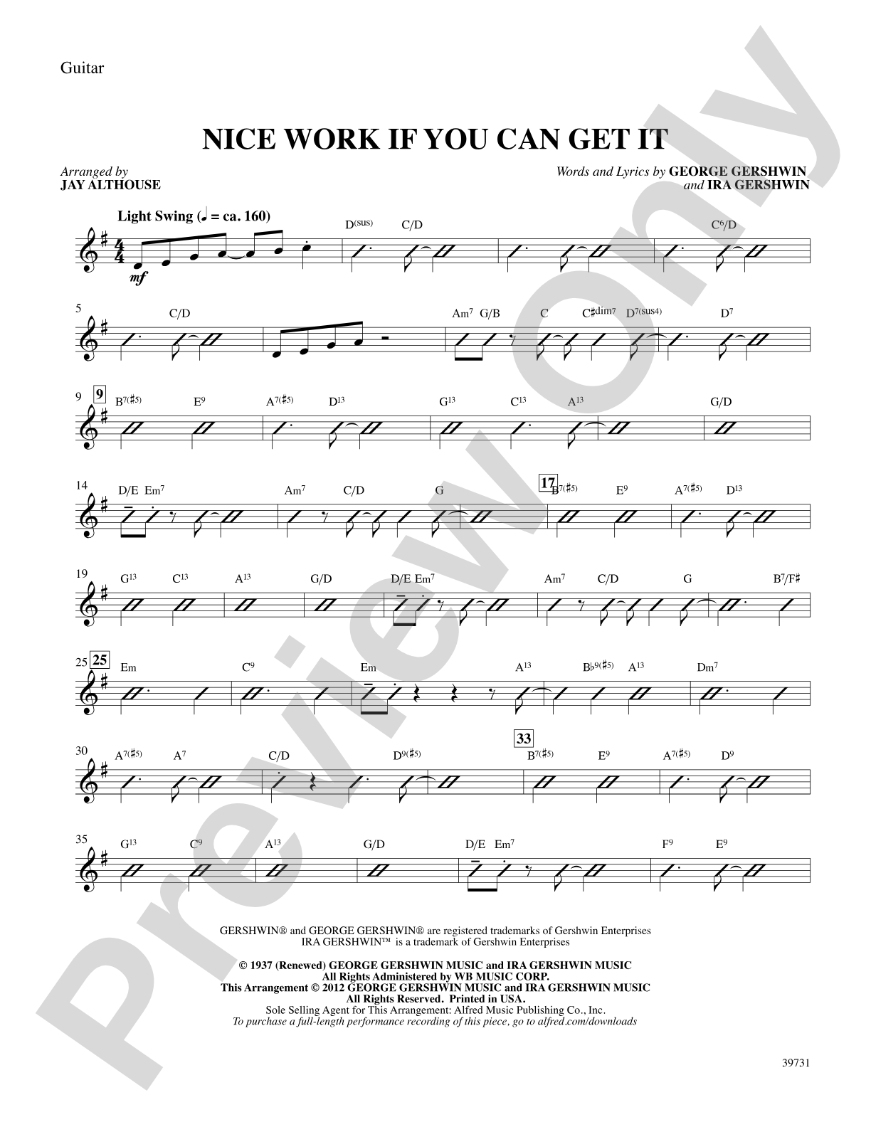 Nice Work If You Can Get It: Guitar: Choral SoundPax
