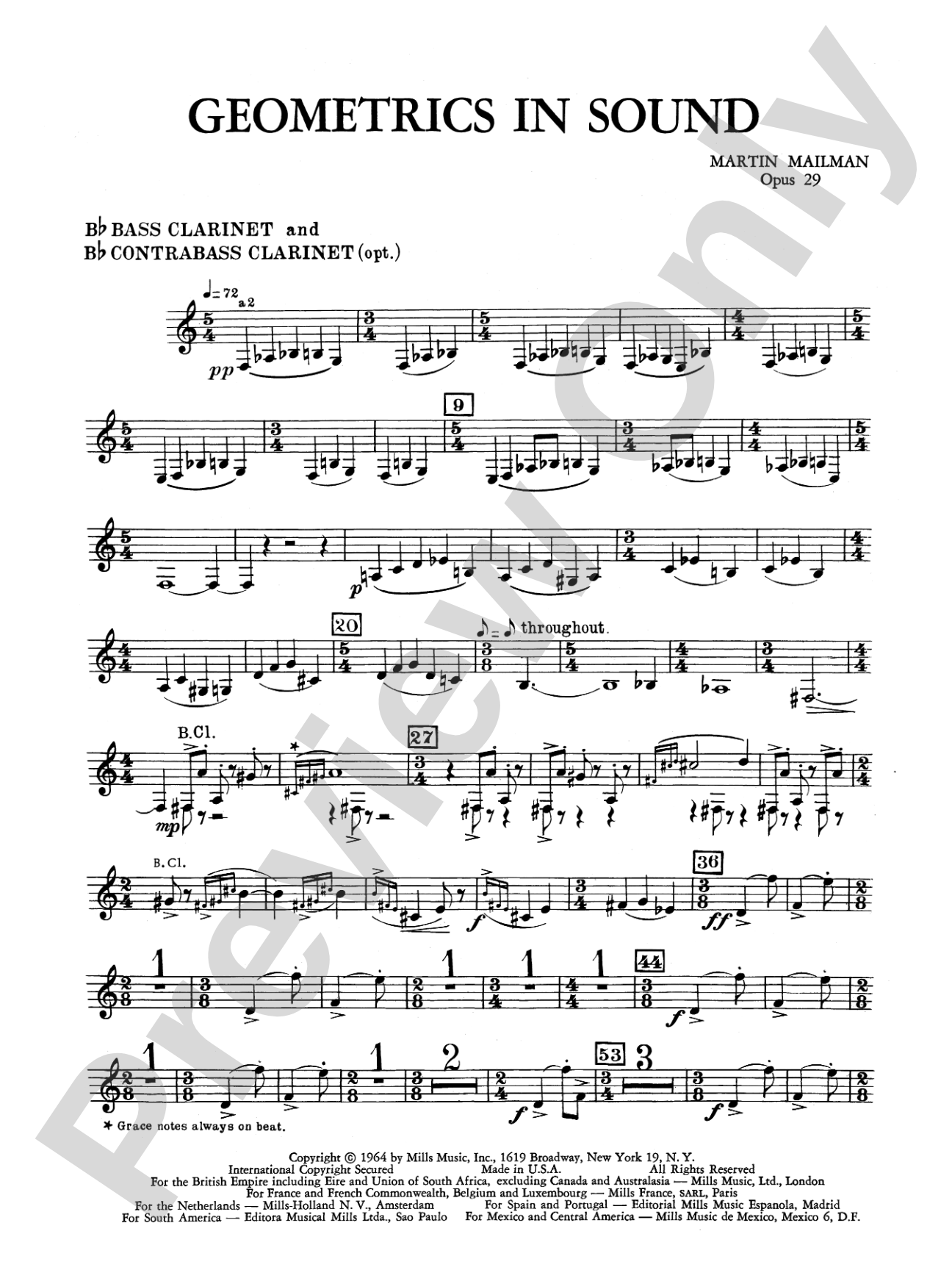 Geometrics in Sound, Op. 29: B-flat Bass Clarinet