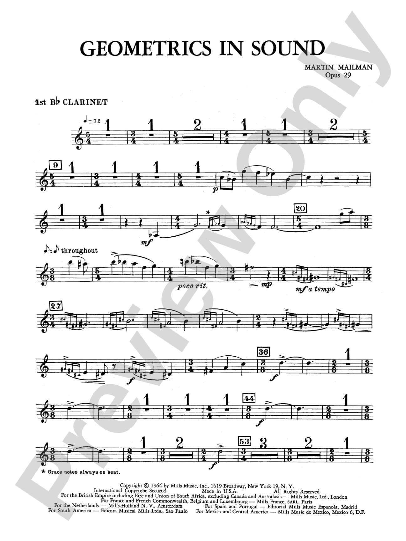 Geometrics in Sound, Op. 29: 1st B-flat Clarinet